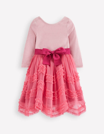 Velour Tulle Ballet Dress-Rose Pink-1