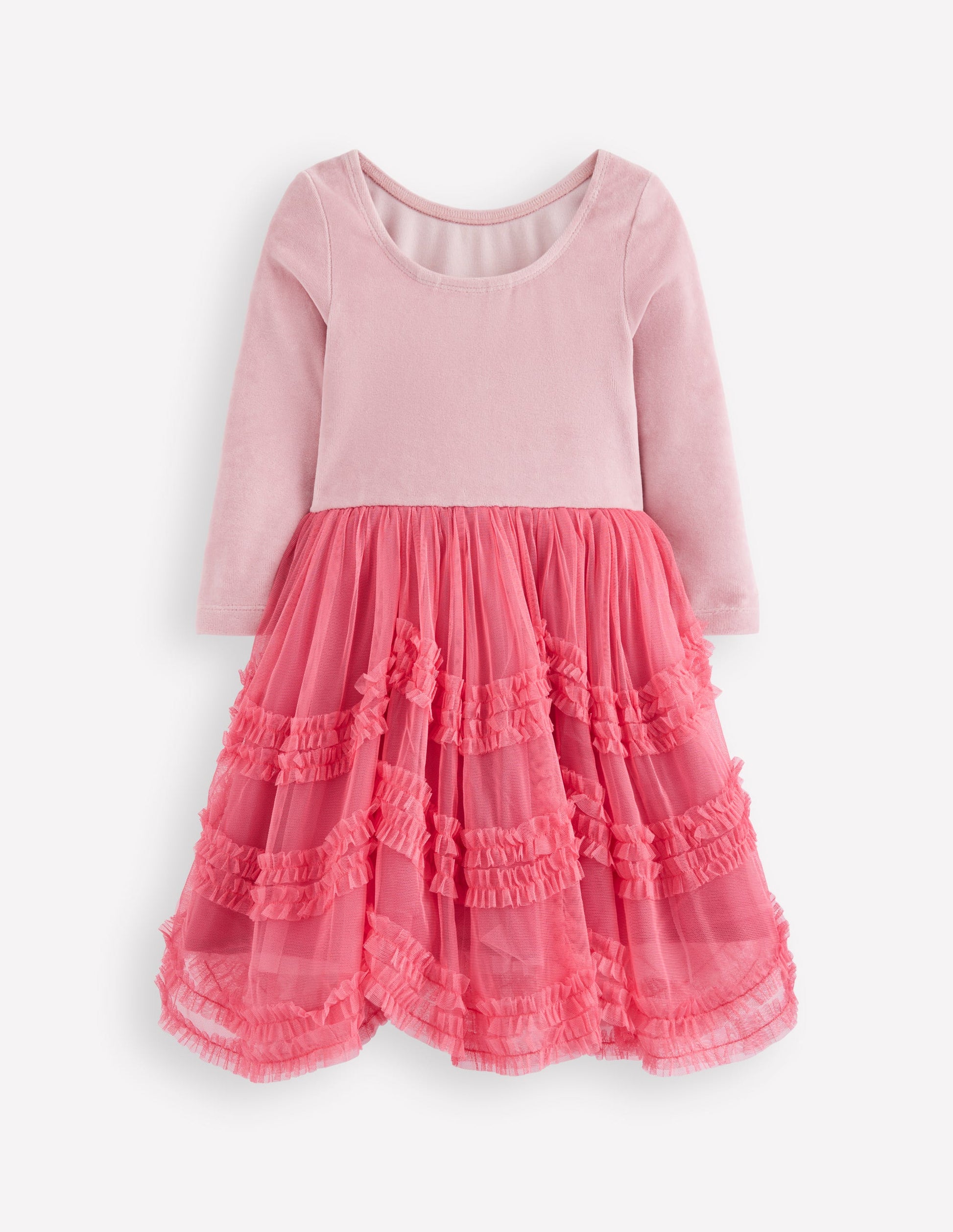 Velour Tulle Ballet Dress-Rose Pink-2