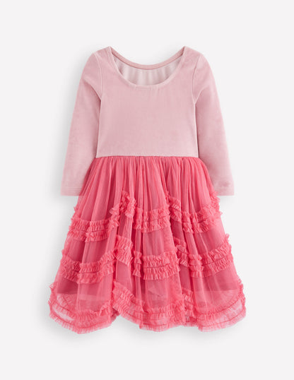 Velour Tulle Ballet Dress-Rose Pink-2