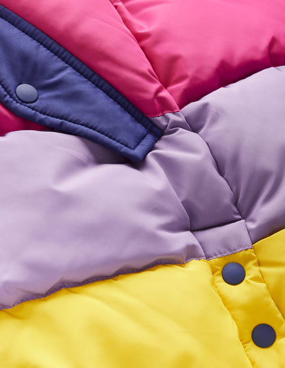Longline Padded Coat-Rainbow Colourblock-3