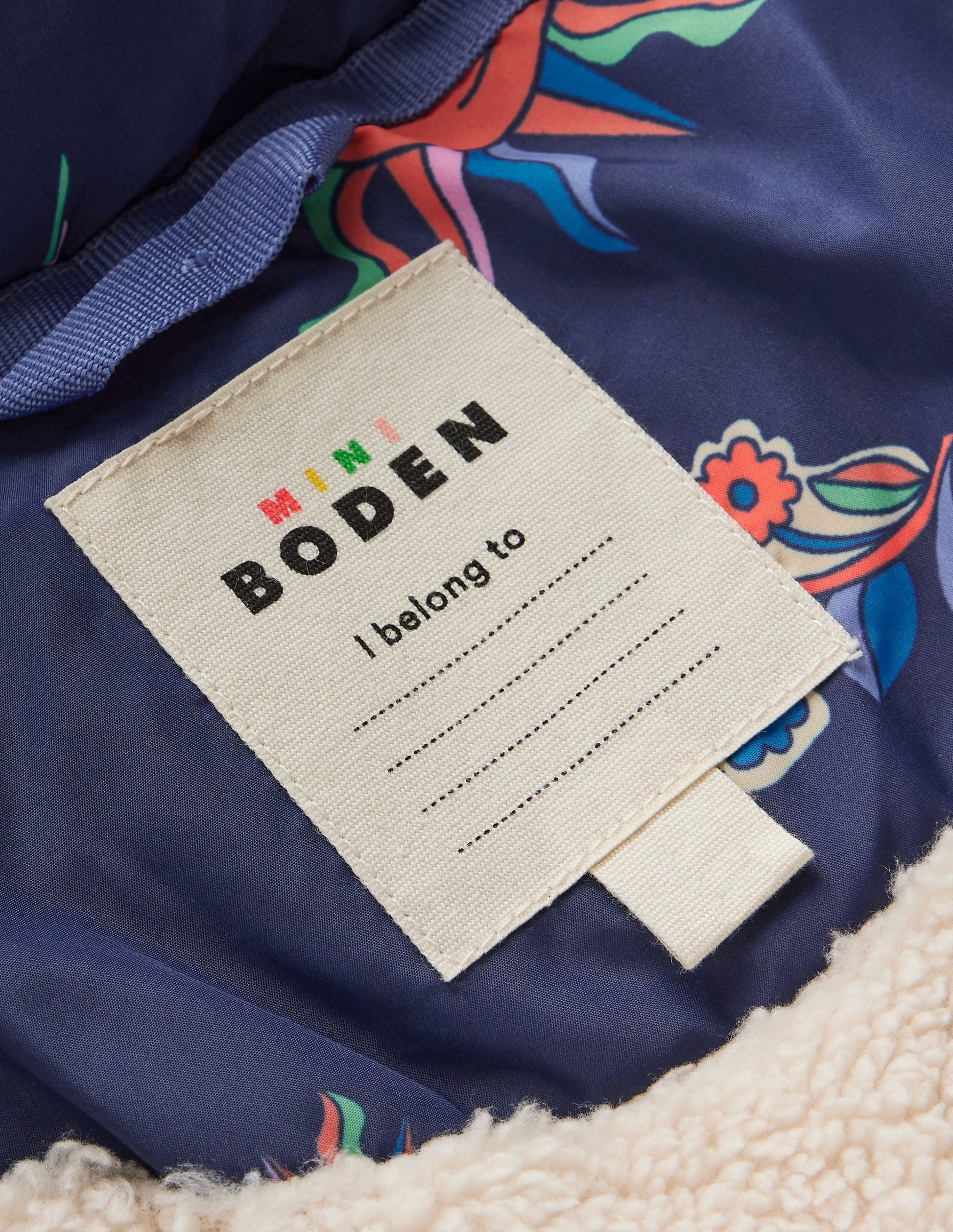 Longline Padded Coat-College Navy Spaced Paisley-4