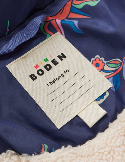 Longline Padded Coat-College Navy Spaced Paisley-4