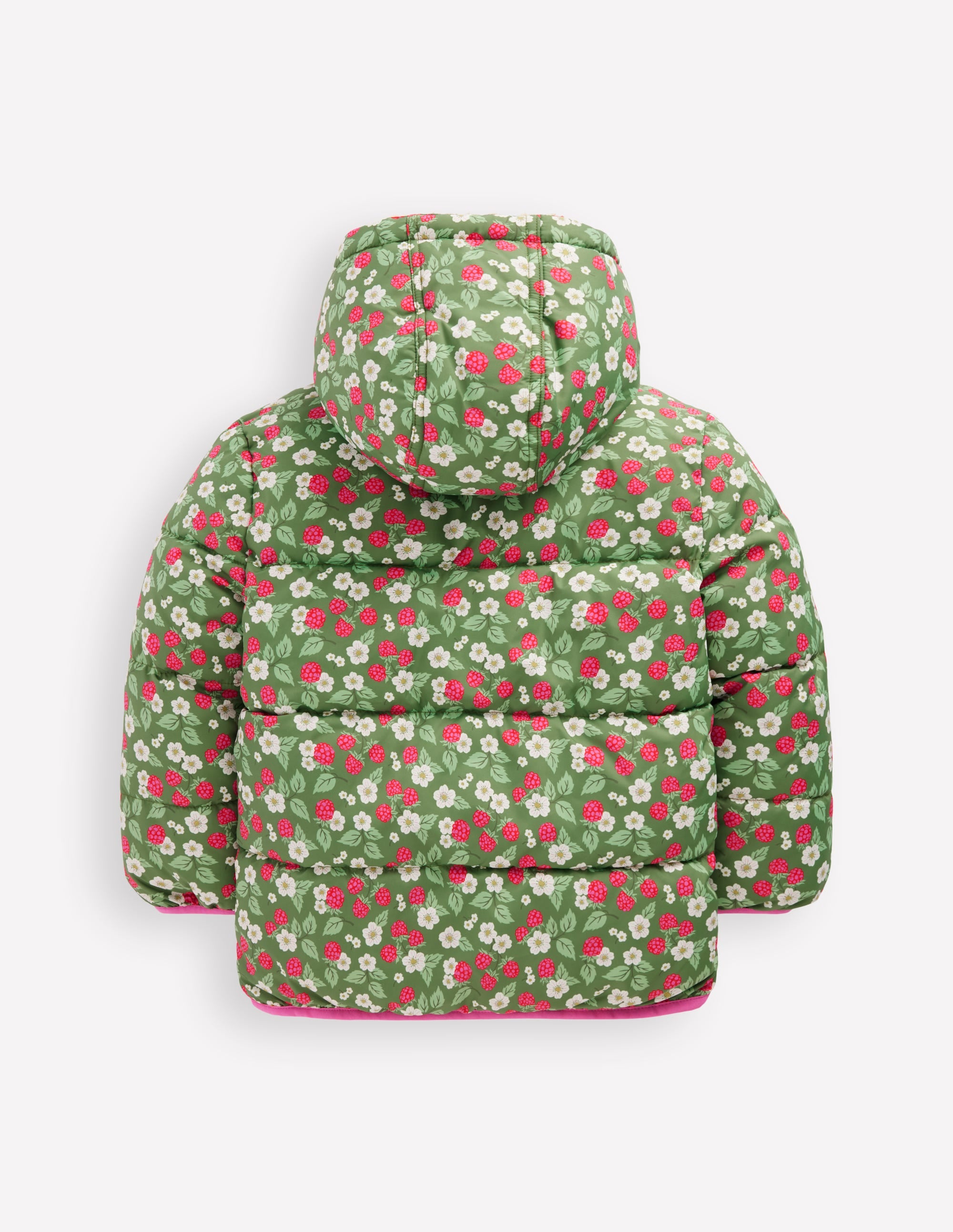 Reversible Padded Borg Coat-Safari Green Vintage Berry | Boden USA