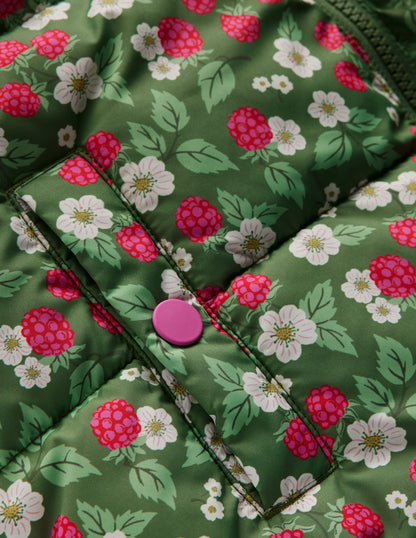 Reversible Padded Borg Coat-Safari Green Vintage Berry-4