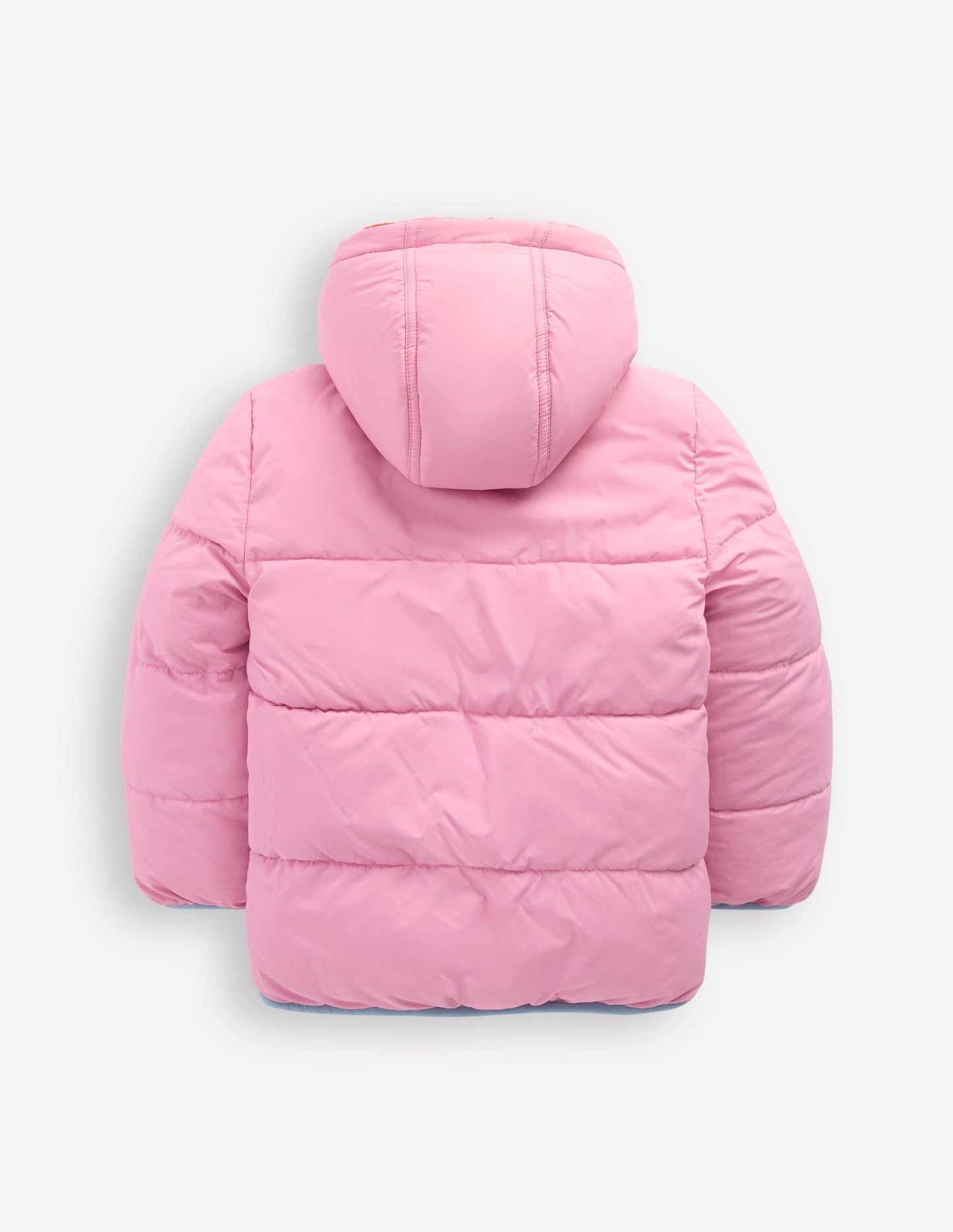 Reversible Padded Borg Coat-Multi Flower Check