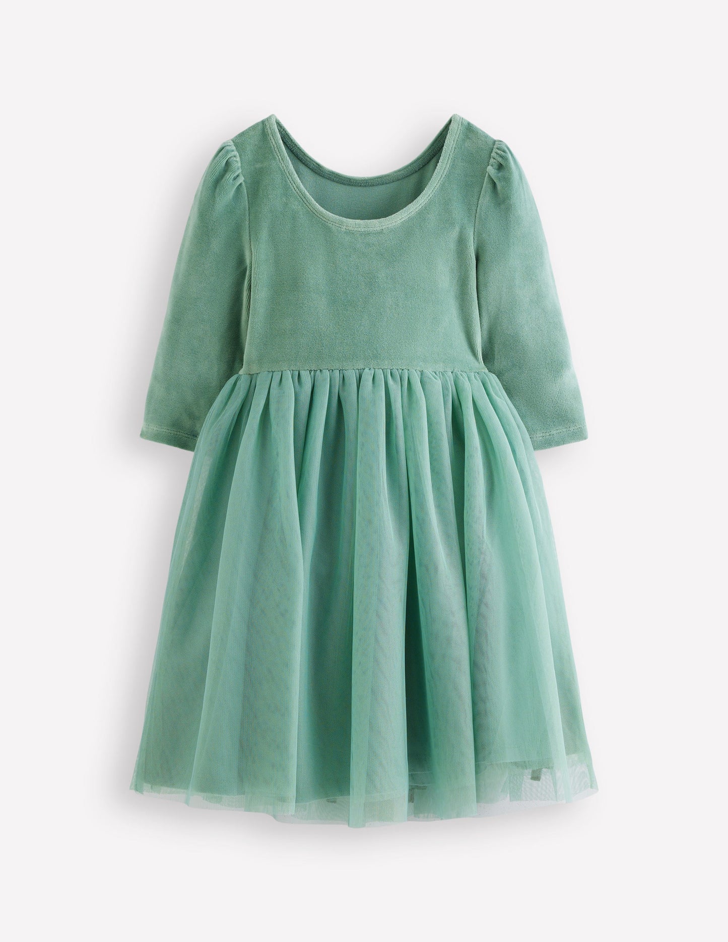 Velour Tulle Appliqué Dress-Robin Motif
