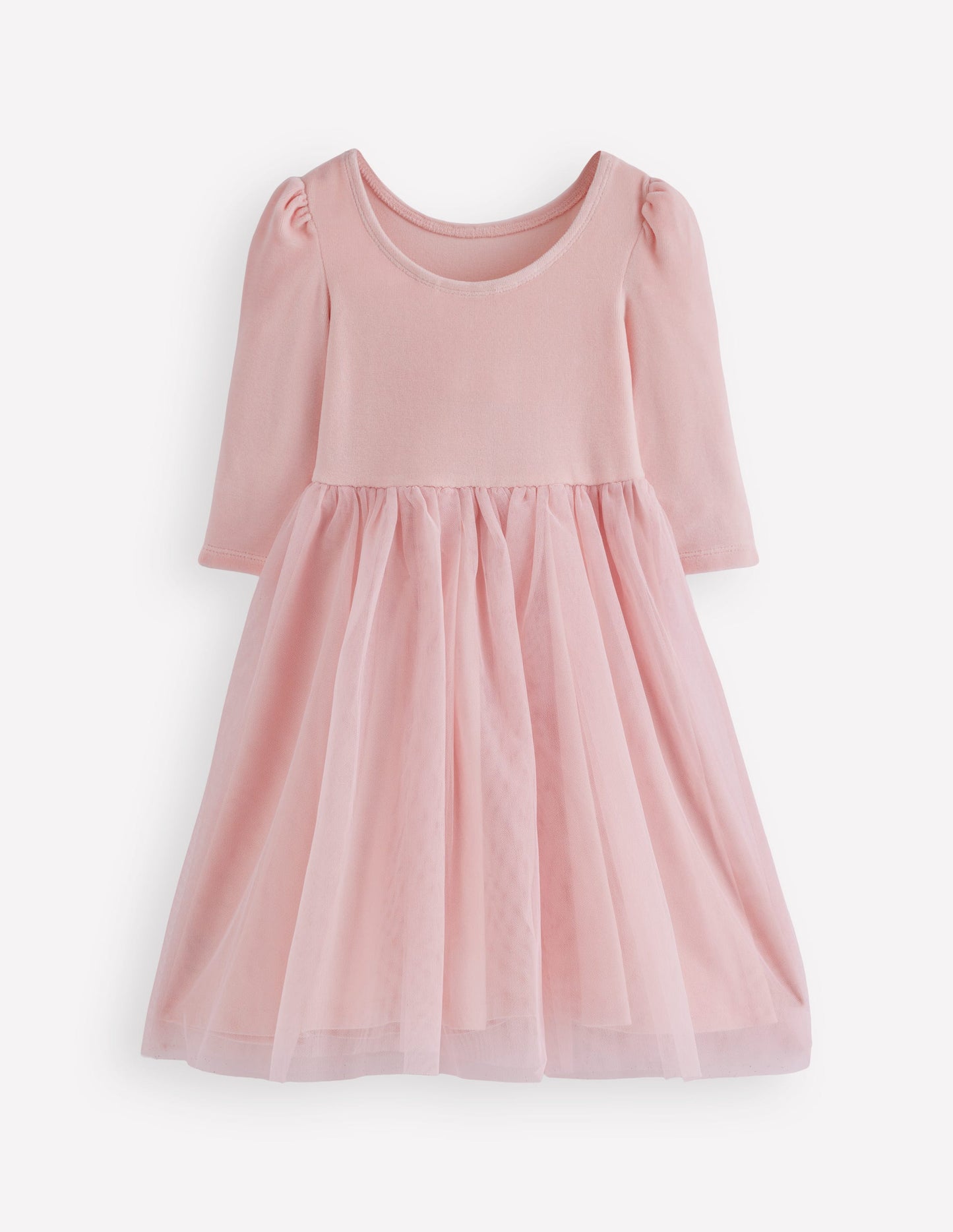 Velour Tulle Appliqué Dress-Chalk Pink Poodles