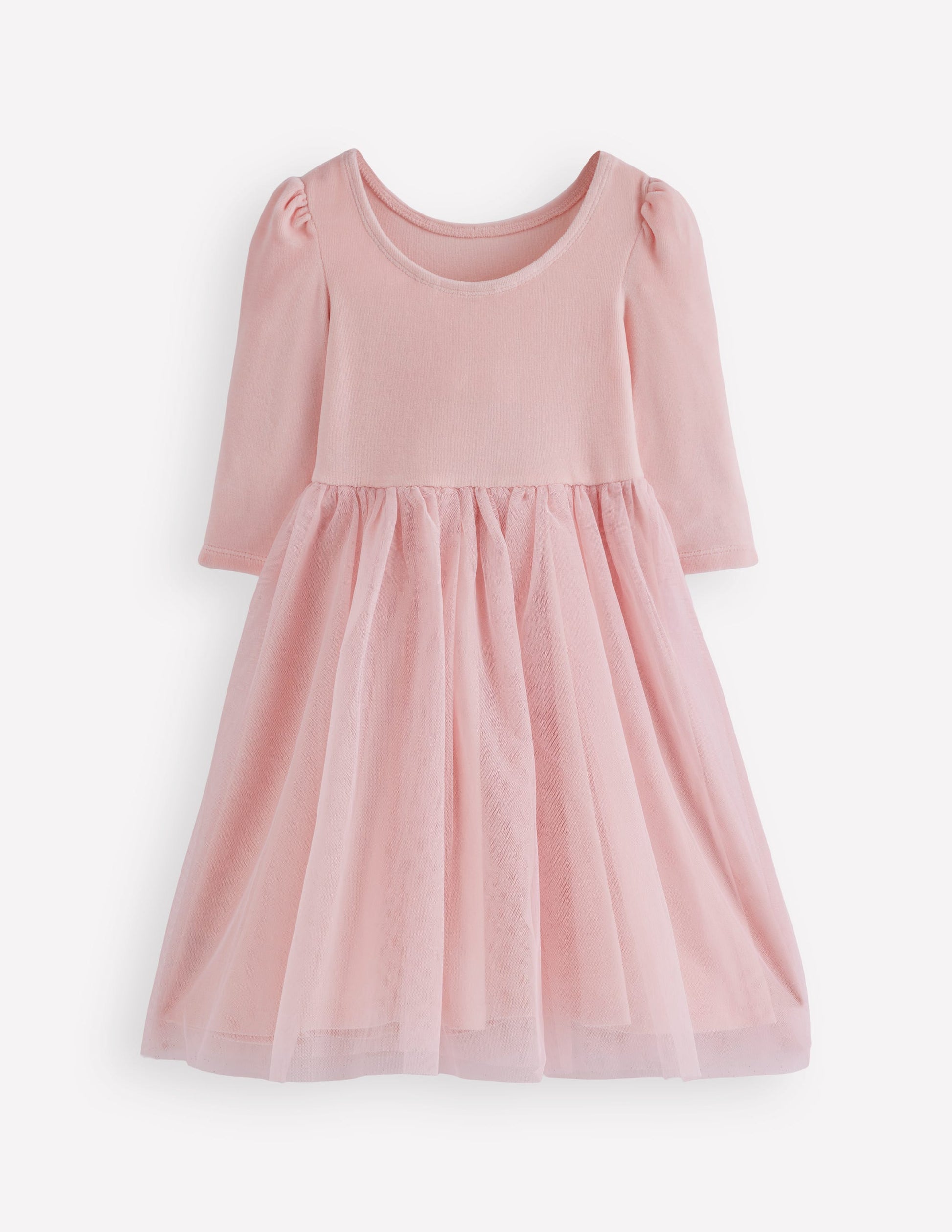 Velour Tulle Appliqué Dress-Chalk Pink Poodles-2