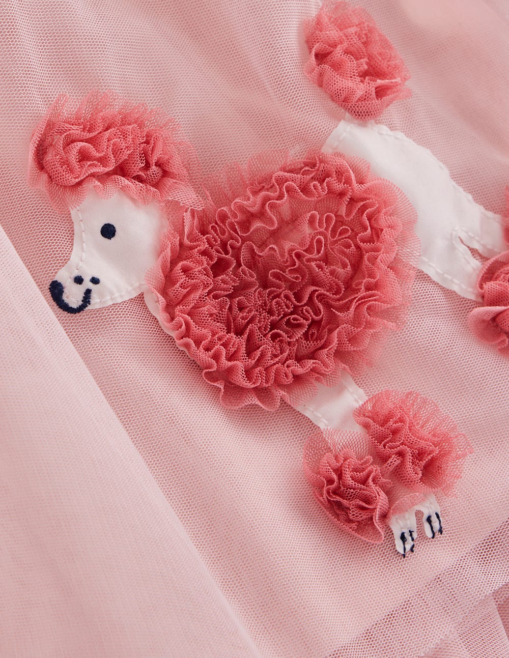 Velour Tulle Appliqué Dress-Chalk Pink Poodles