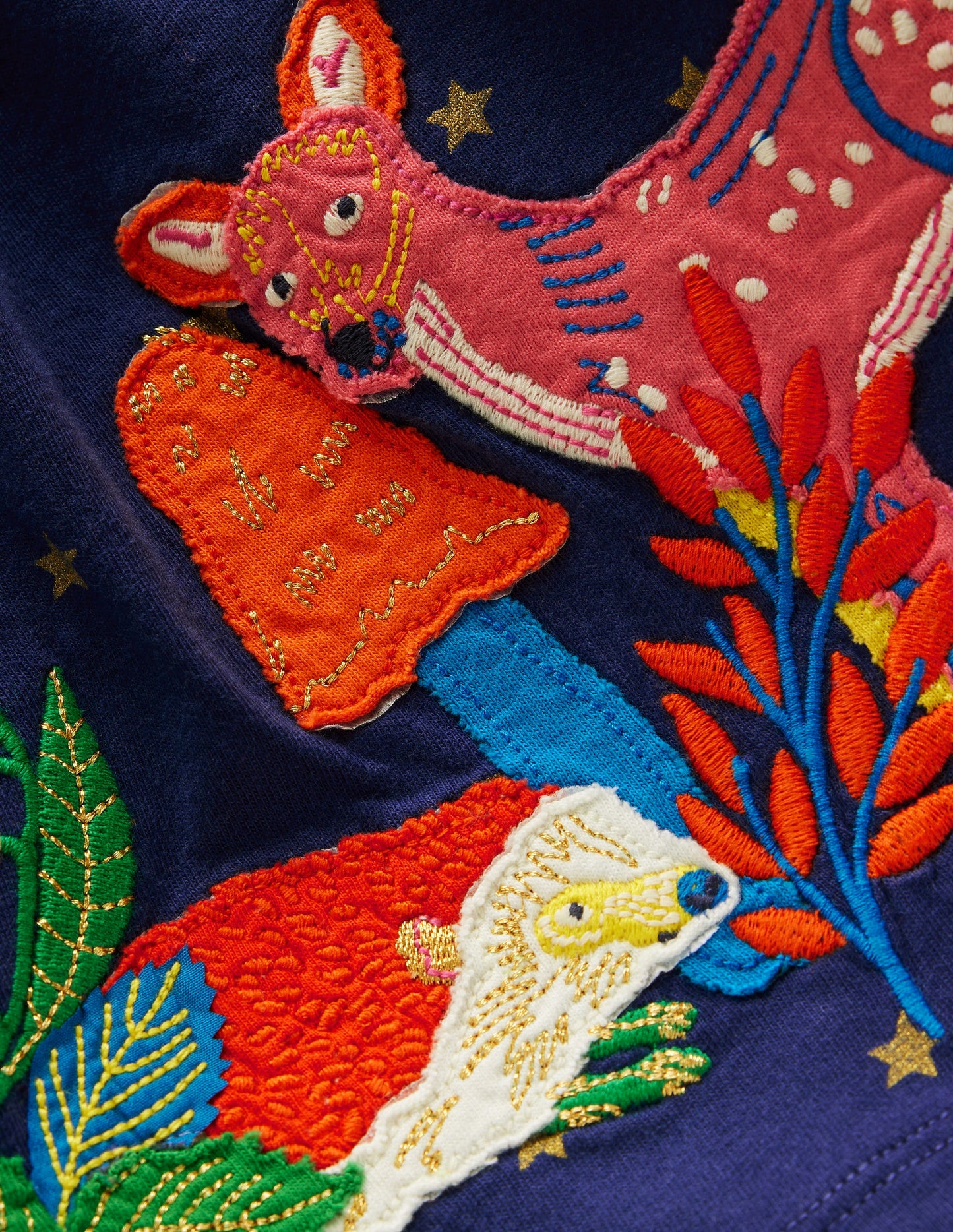 Appliqué Jersey Dress-College Navy Animals