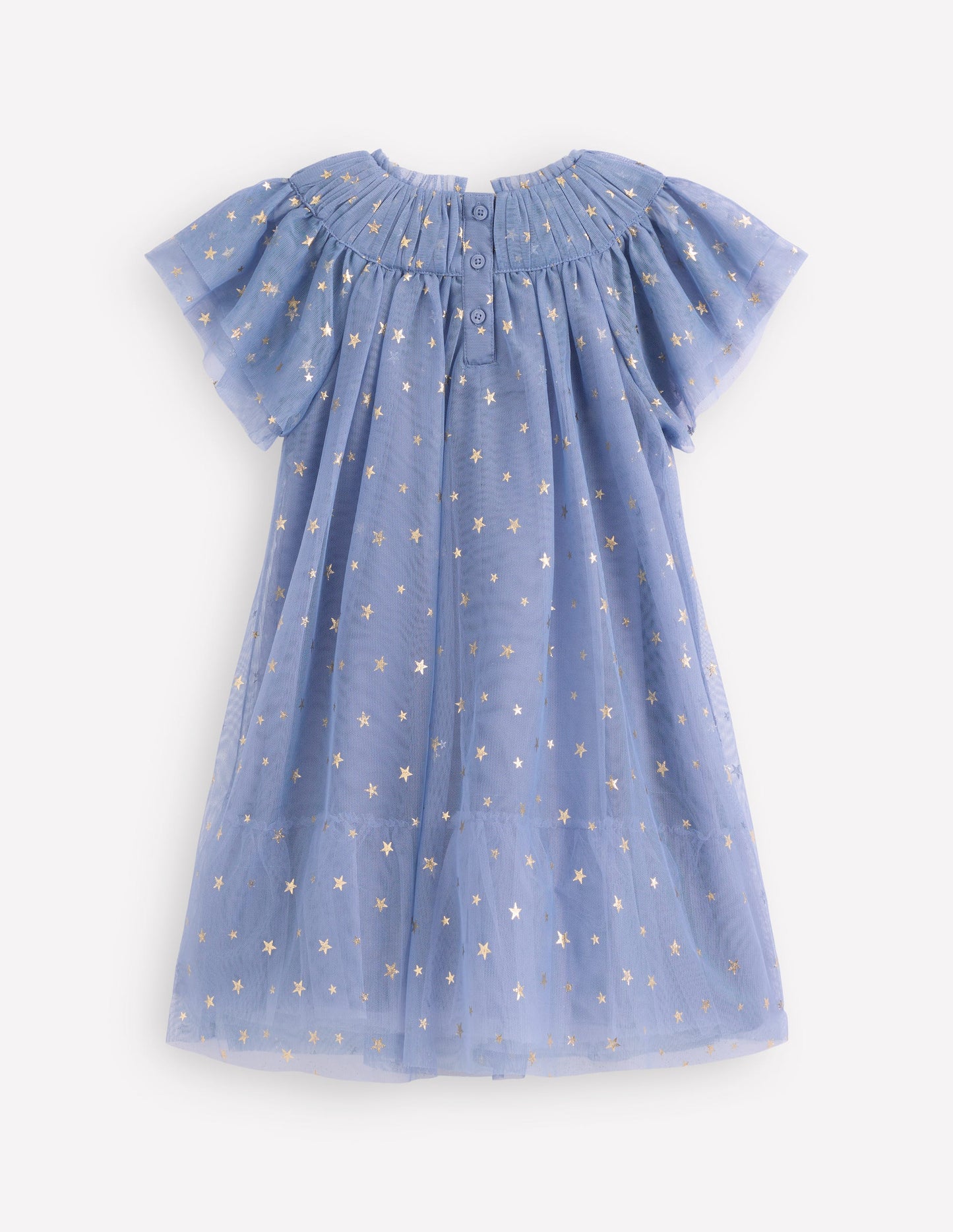 Tiered Tulle Dress-Stormbolt Blue