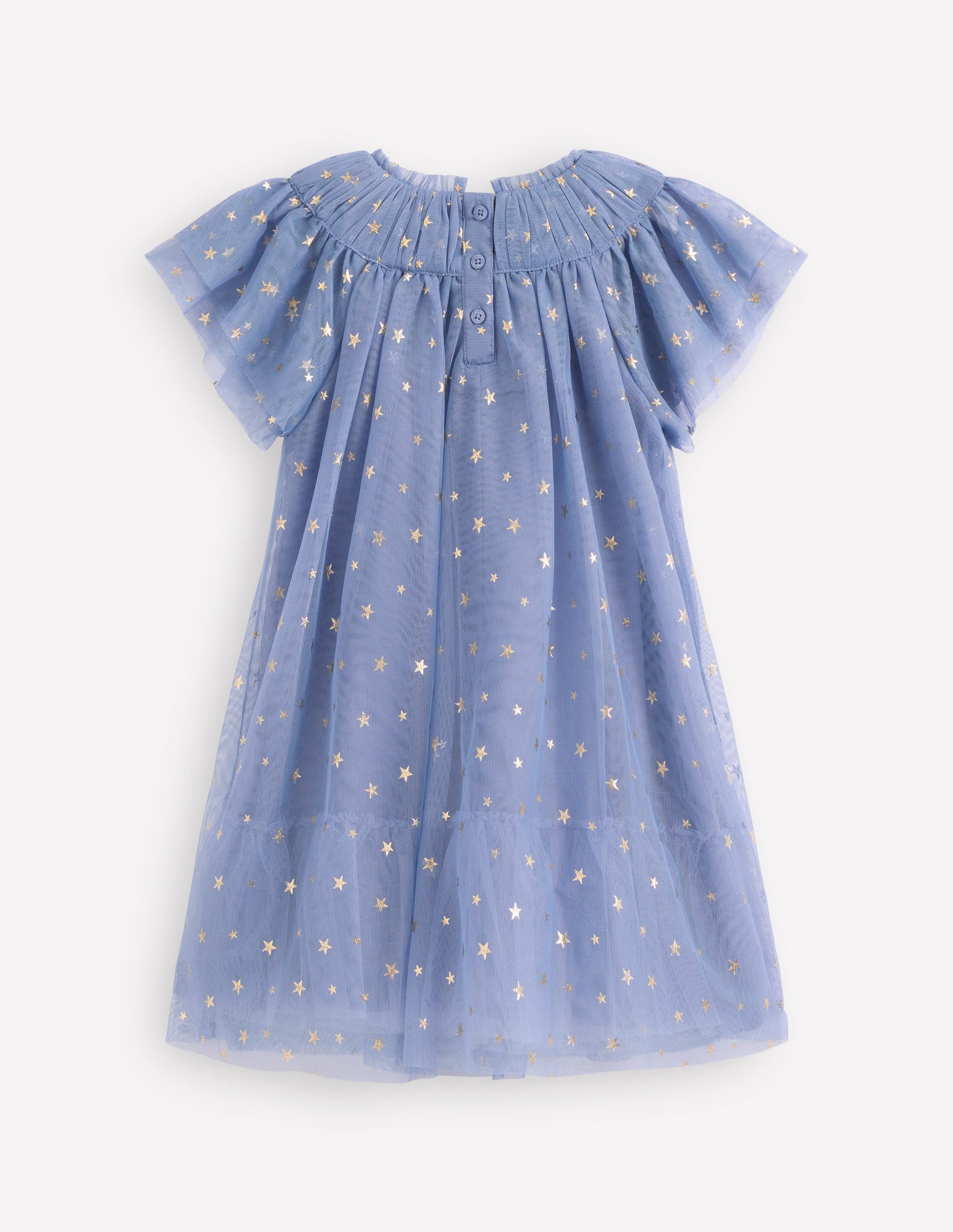 Tiered Tulle Dress-Stormbolt Blue-5