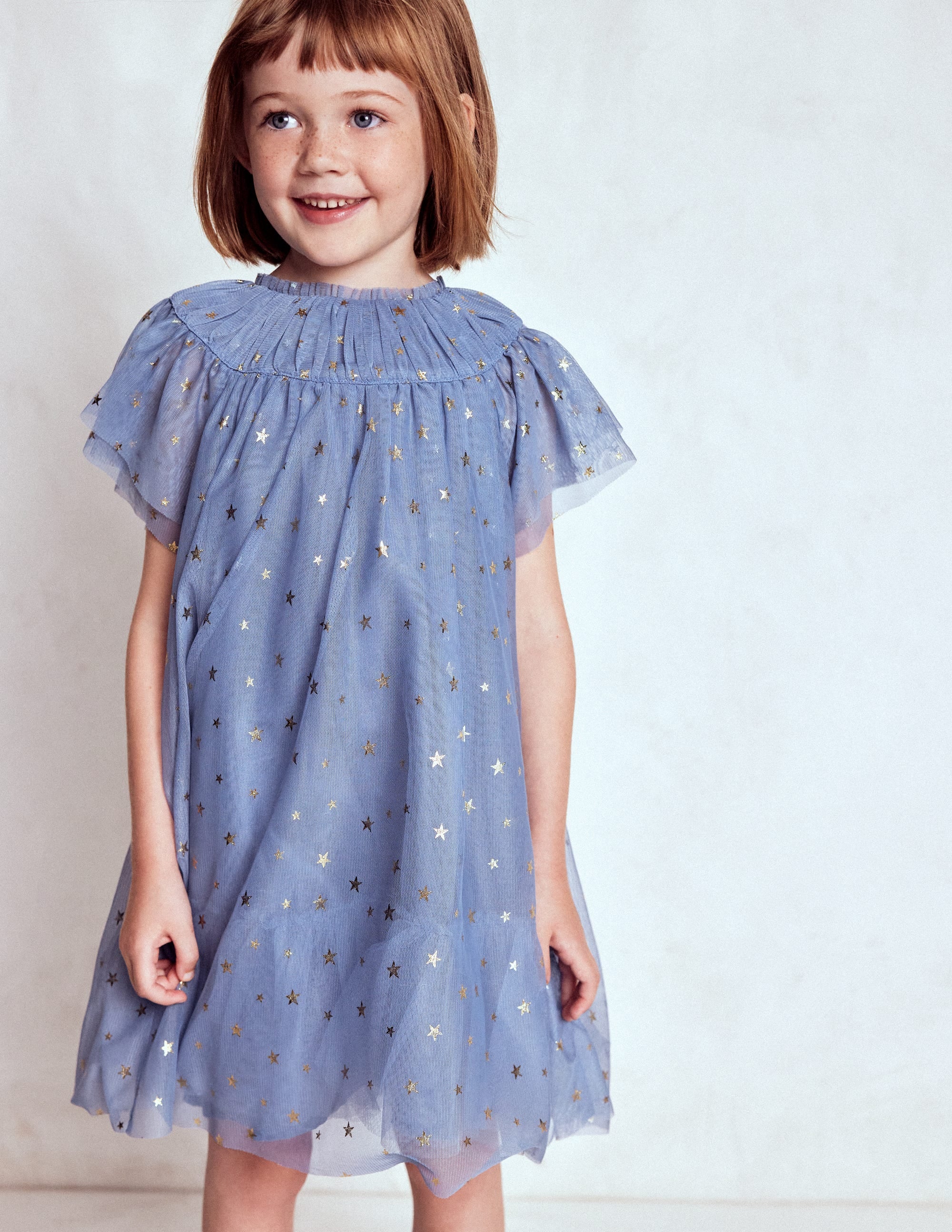 Tiered Tulle Dress-Stormbolt Blue - Image 1