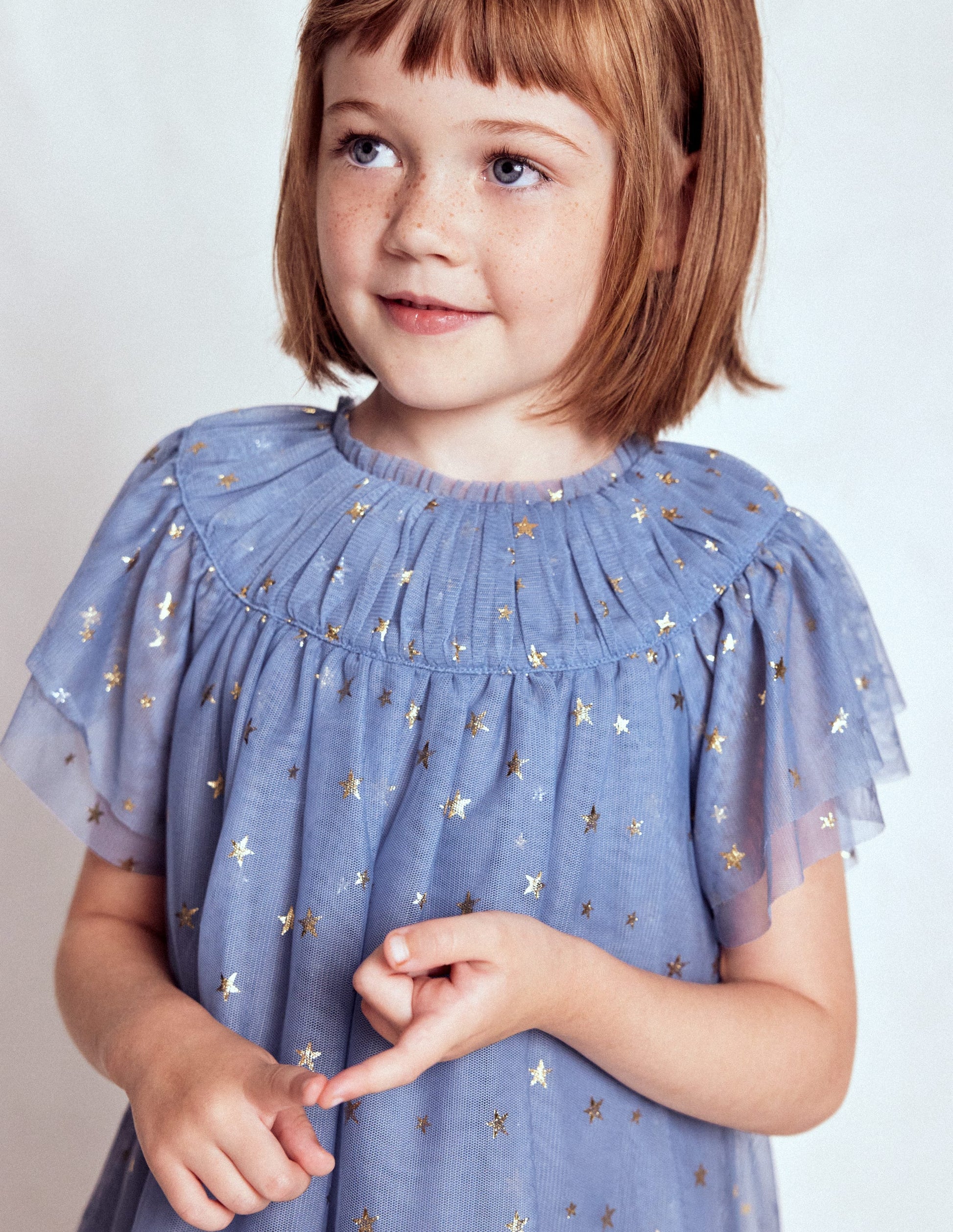 Tiered Tulle Dress-Stormbolt Blue-2