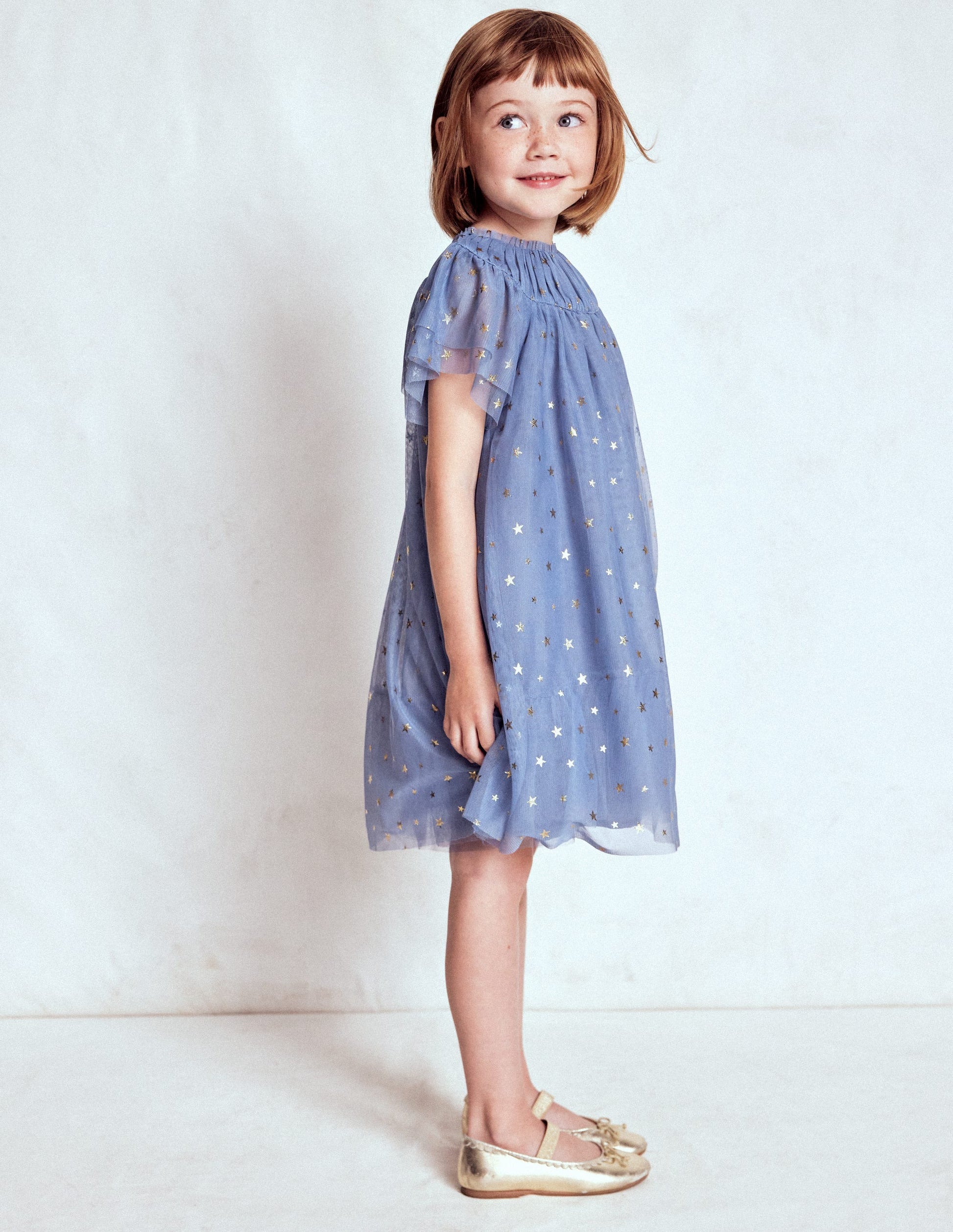 Tiered Tulle Dress-Stormbolt Blue-3