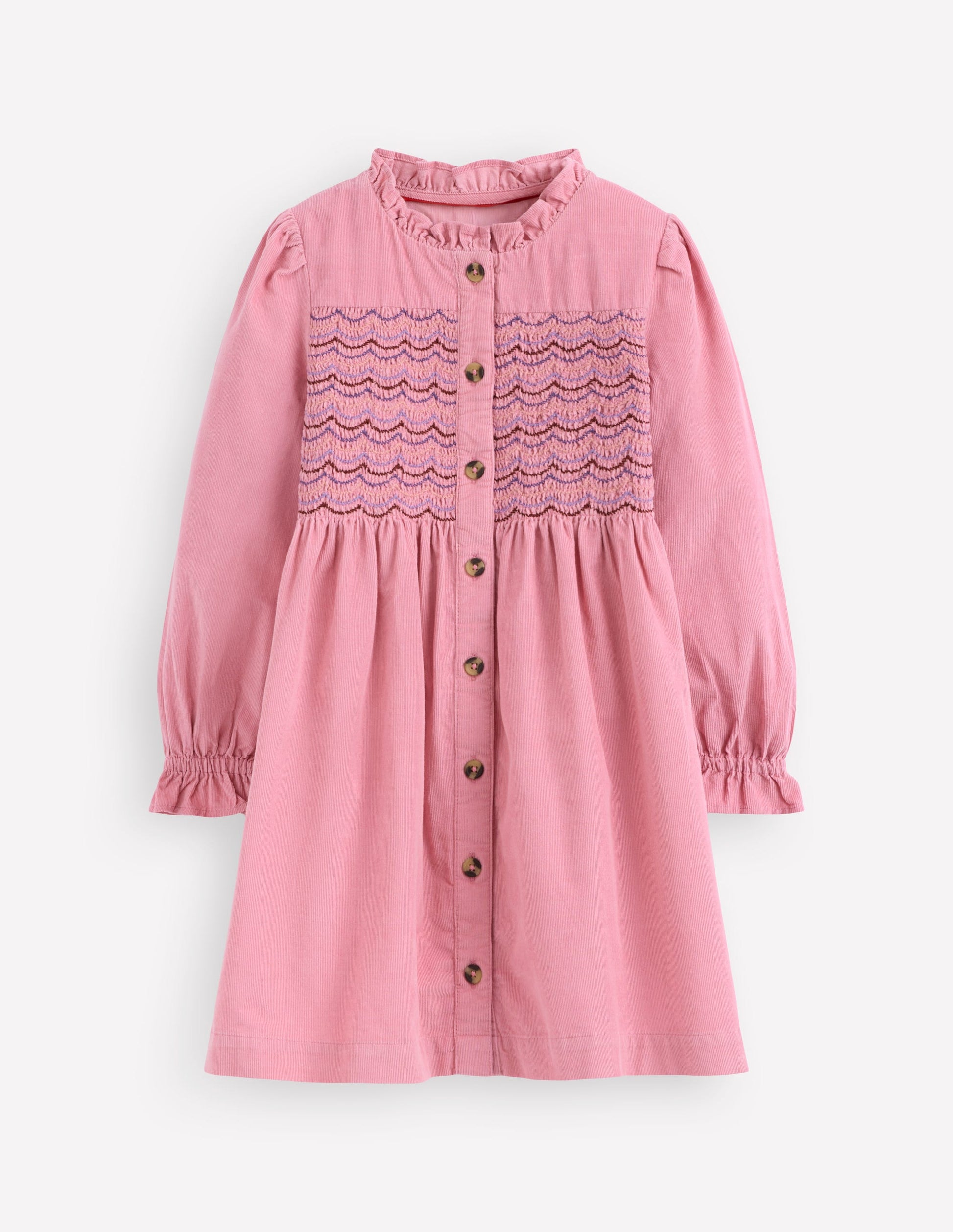 Suki Long Sleeve Smocked Dress-Formica Pink-3