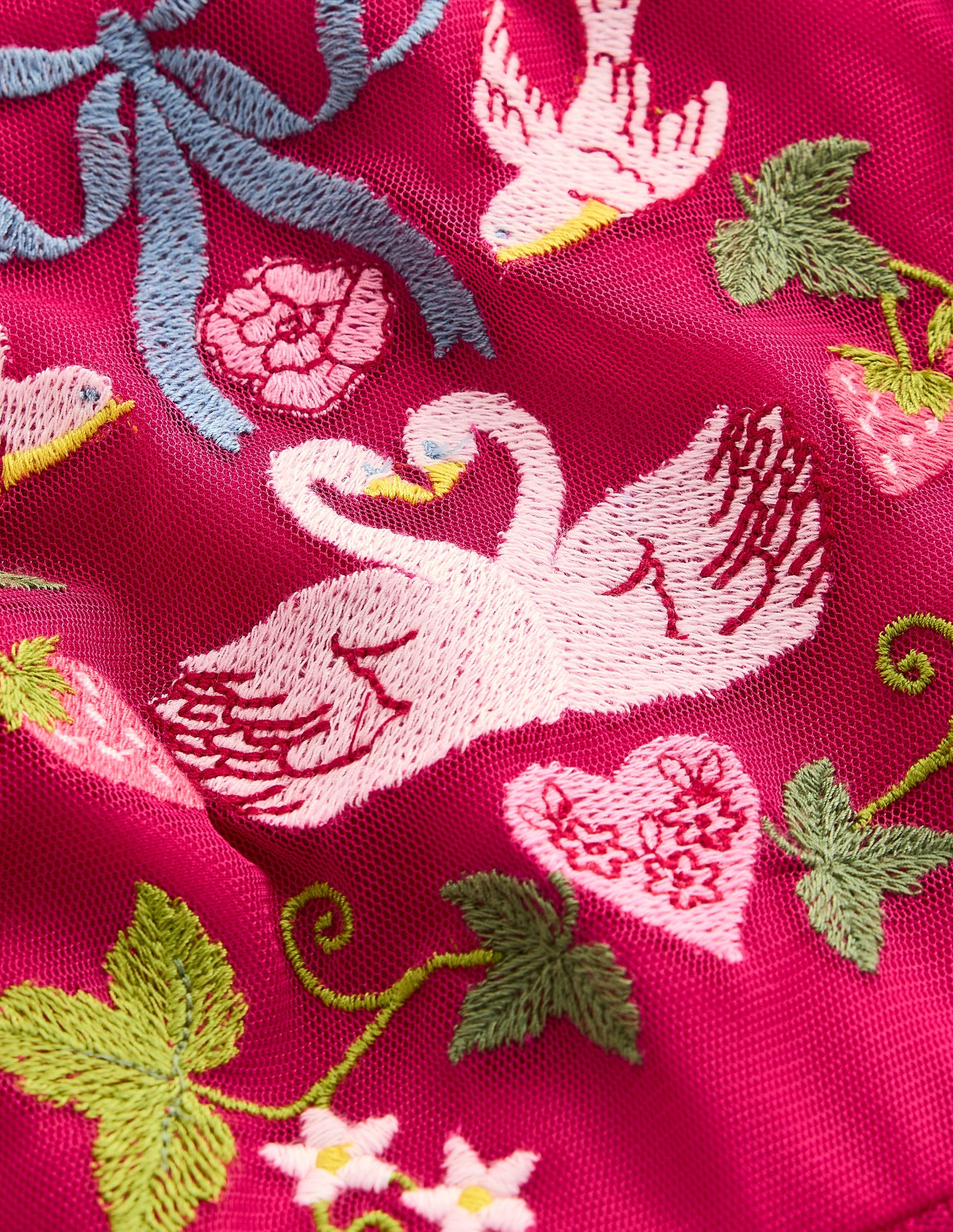 Embroidered Tulle Dress-Cherry Jam Lovebirds-3