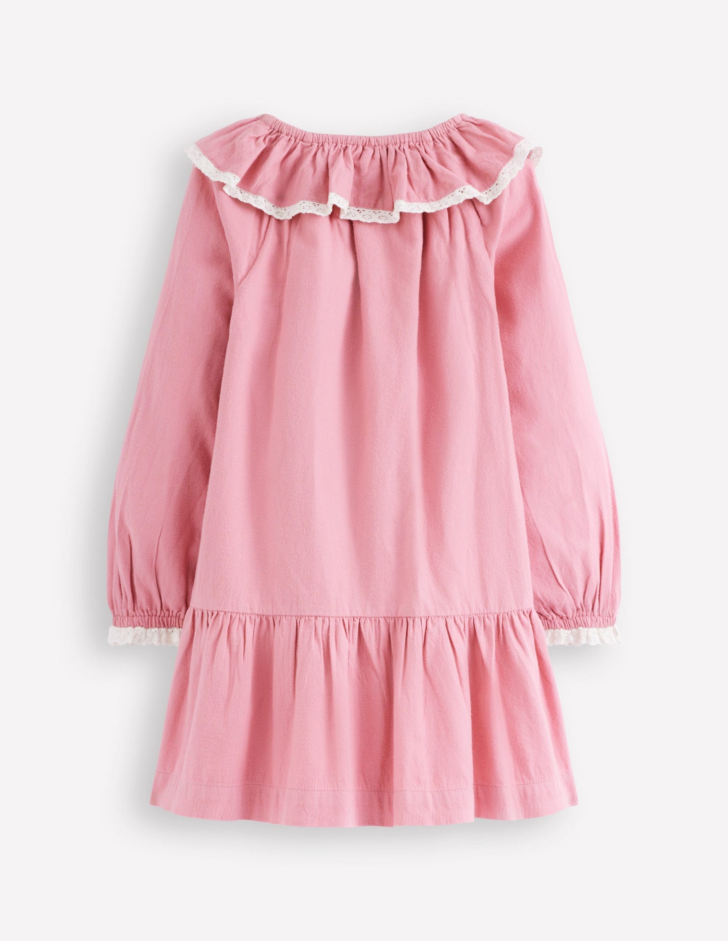 Lace Trim Woven Dress-Rose Pink Fairies
