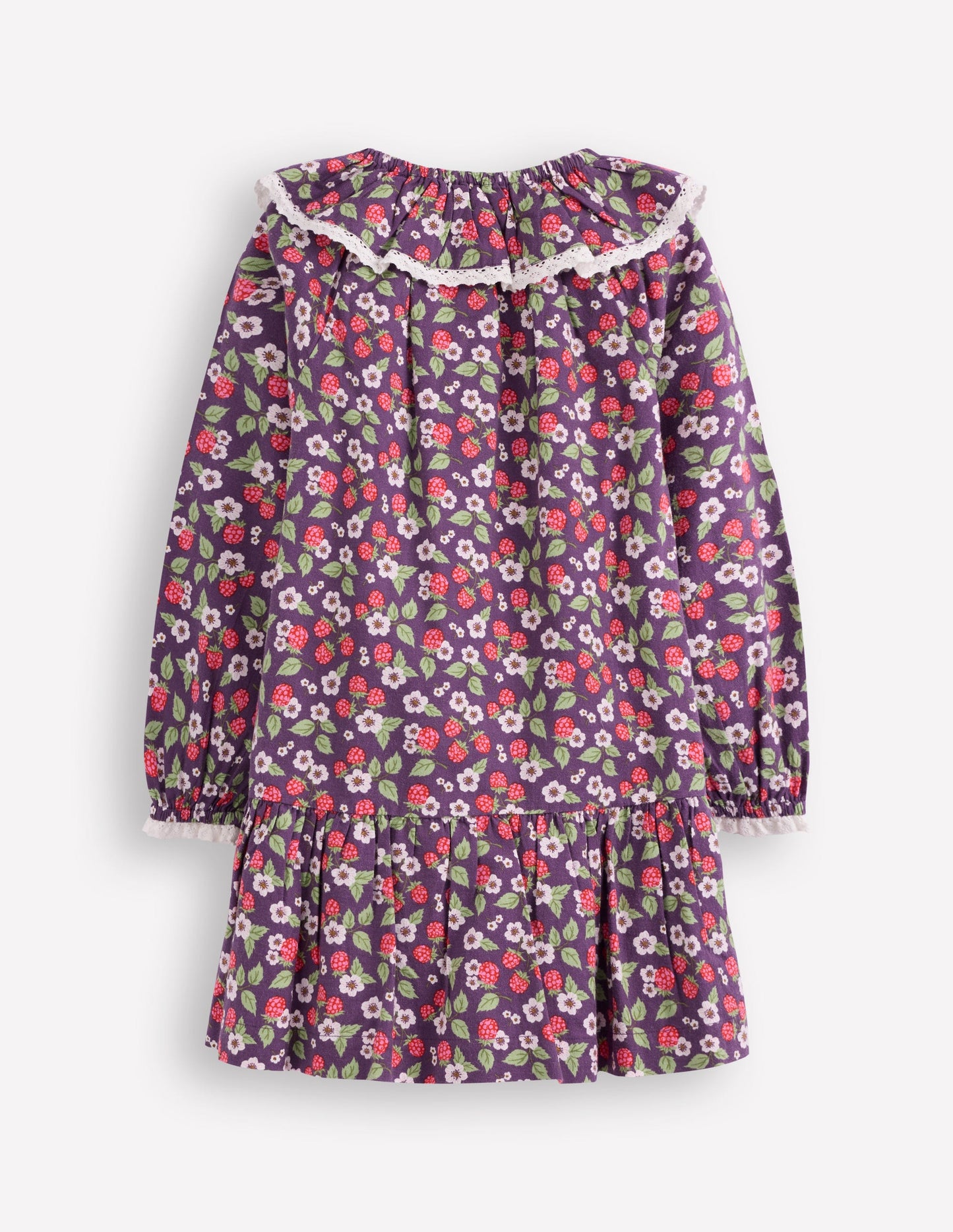 Lace Trim Woven Dress-Purple Vintage Berry