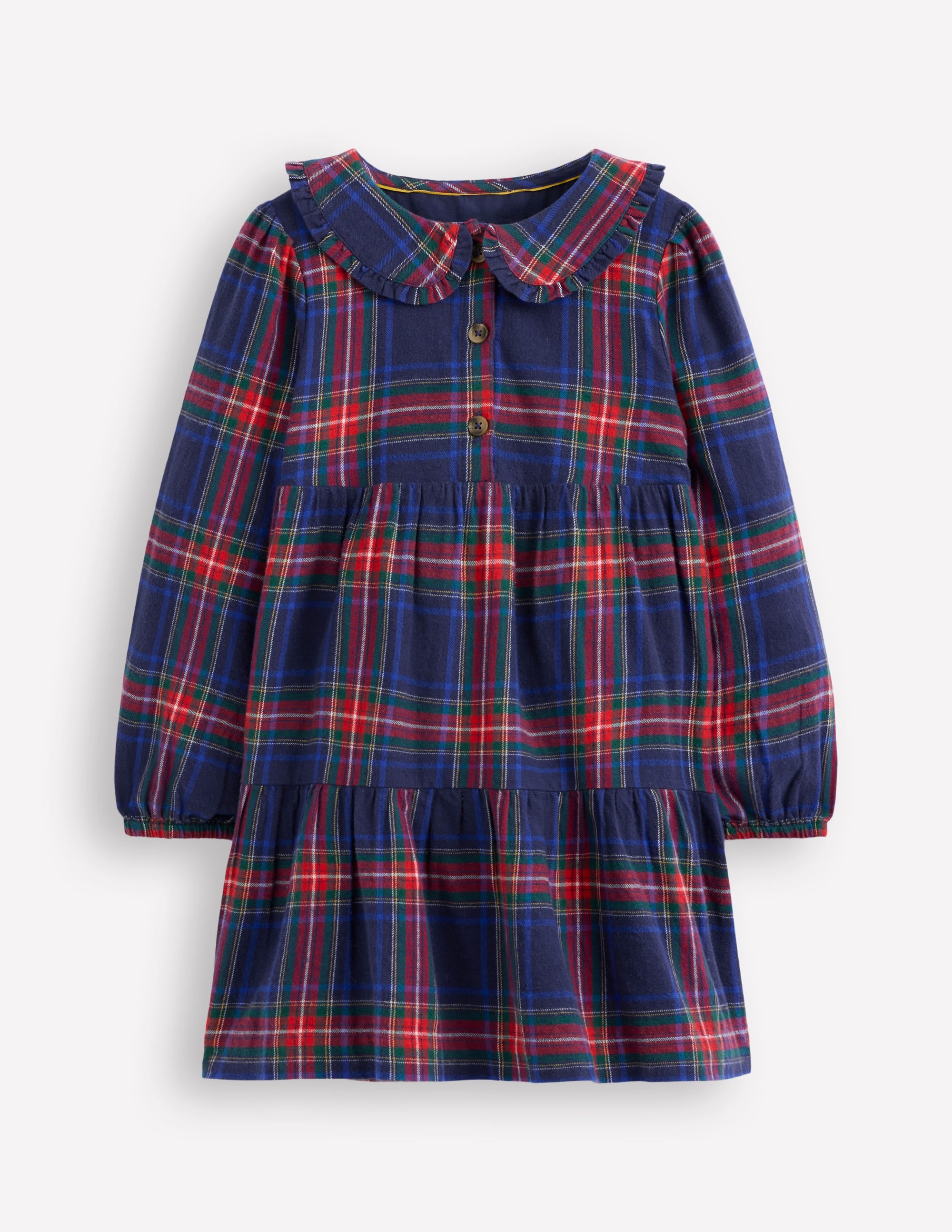 Minna Collared Woven Dress-French Navy Check - Image 1