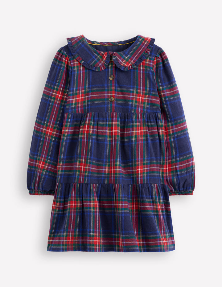 Minna Collared Woven Dress-French Navy Check