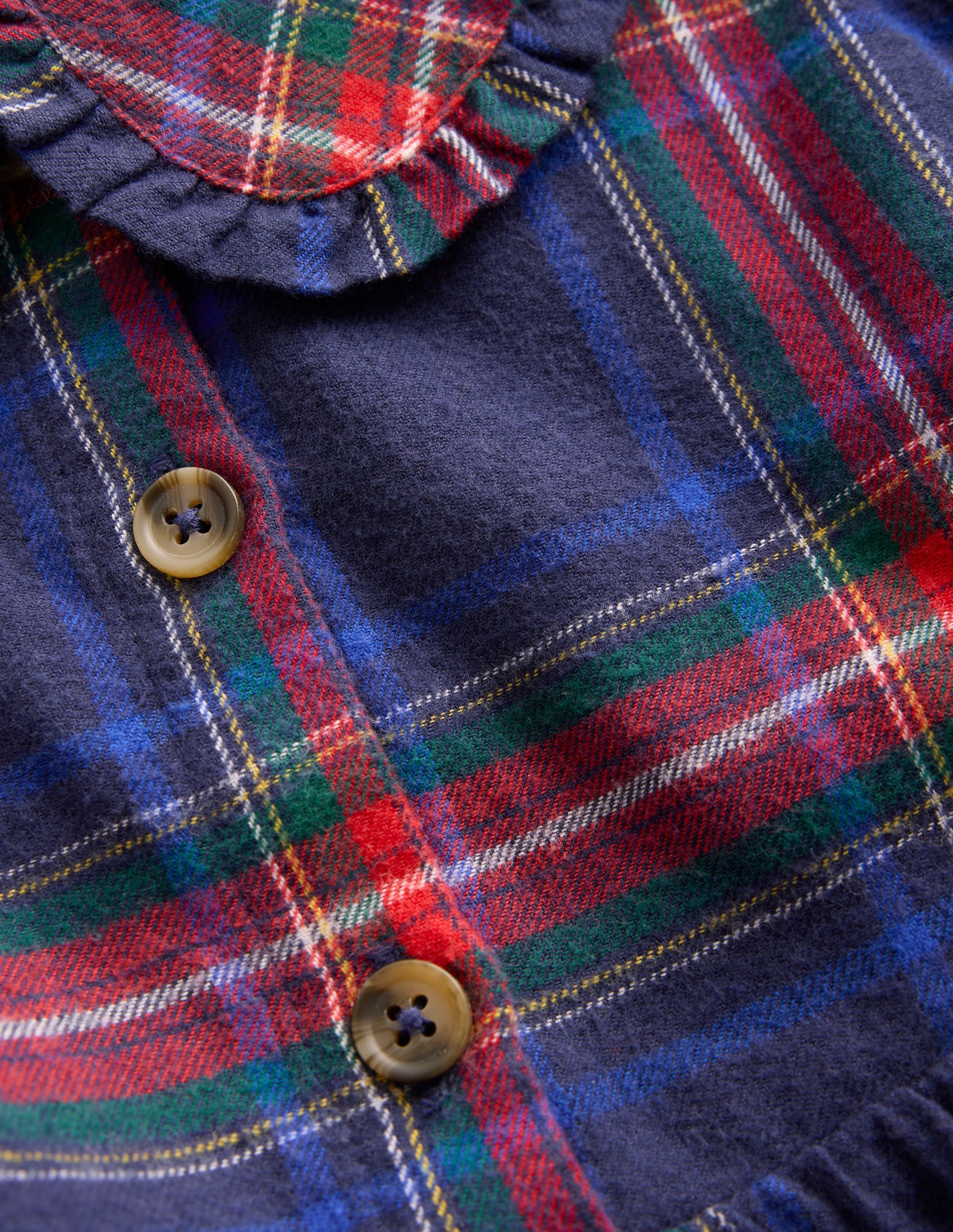 Minna Collared Woven Dress-French Navy Check-3