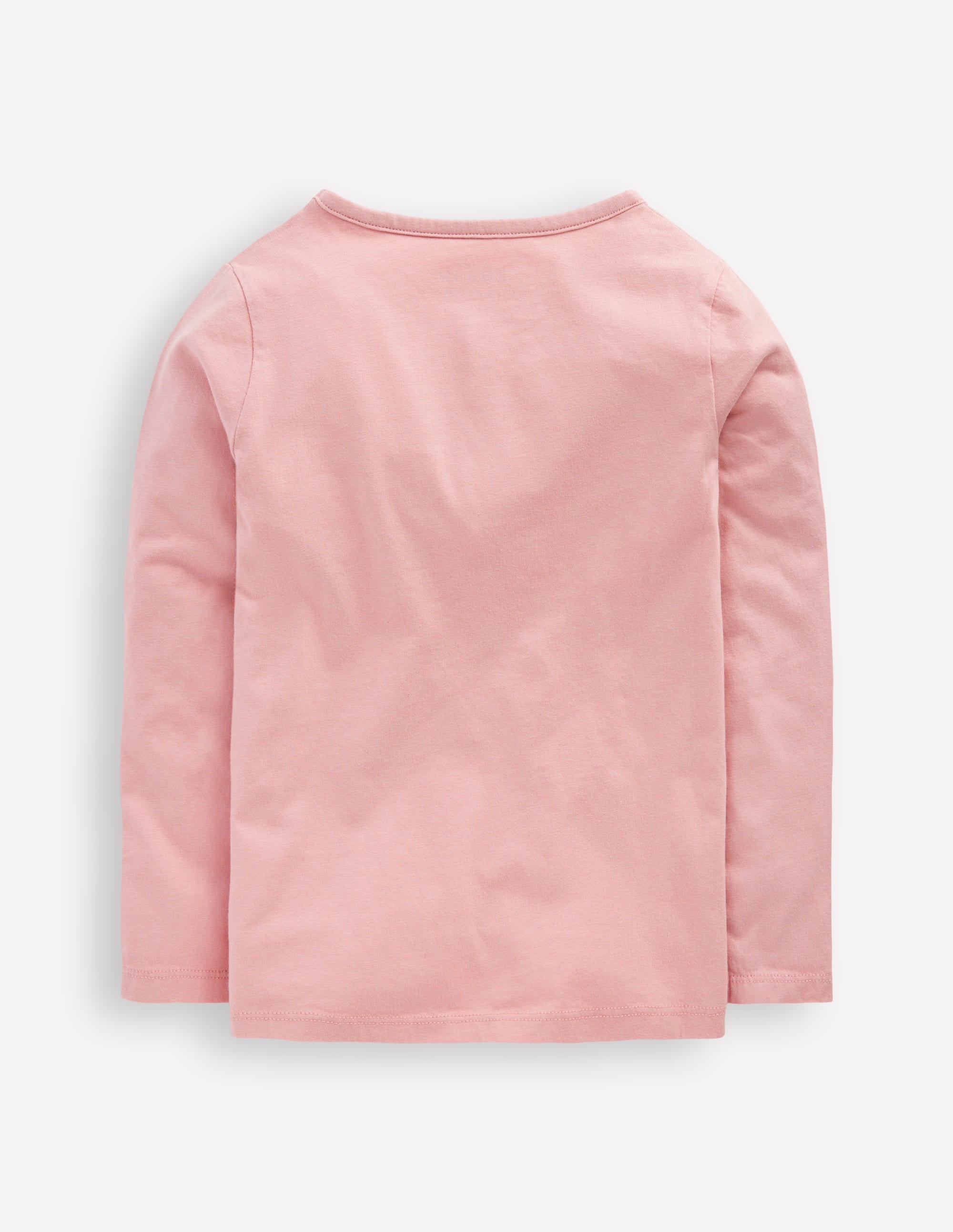 Long Sleeve Appliqué T-shirt-Vintage Pink Weather Fox - Image 2
