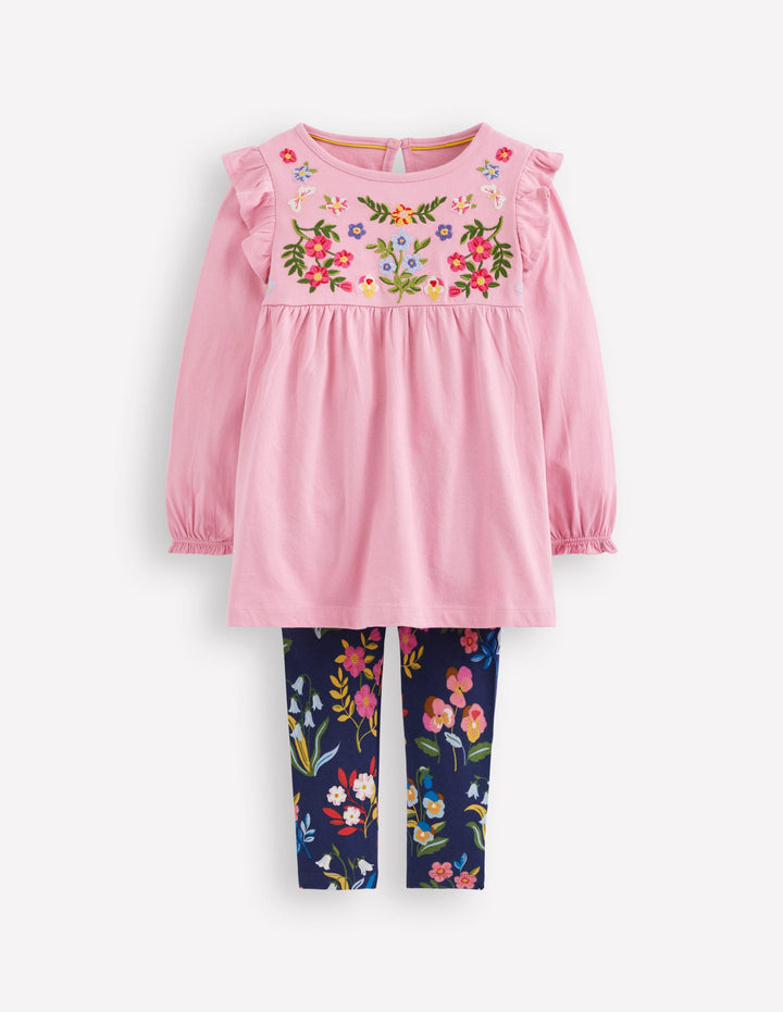 Embroidered Tunic Set-Formica Pink