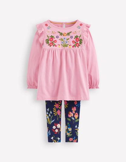 Embroidered Tunic Set-Formica Pink-1