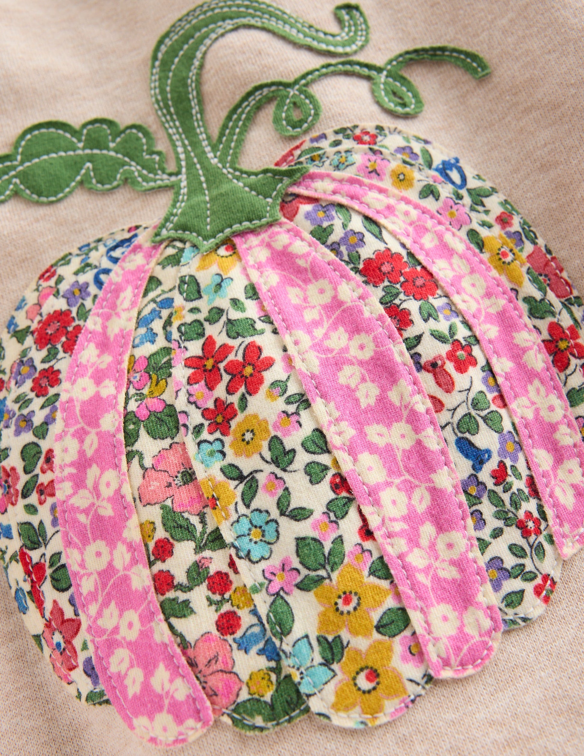 Applique Sweatshirt-Oatmeal Marl Pumpkin-3