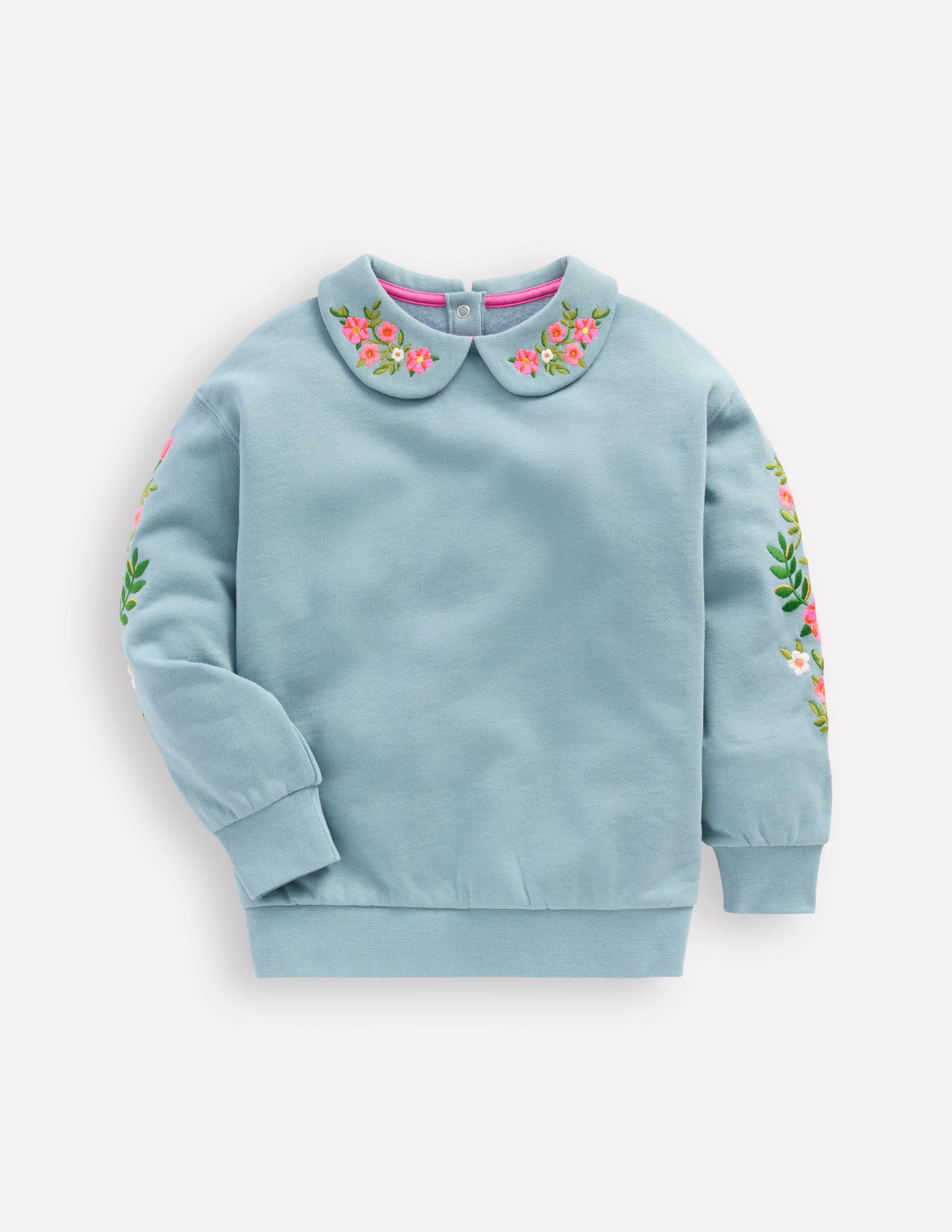 Embroidered Sweatshirt-Glacier Blue Embroidery - Image 1
