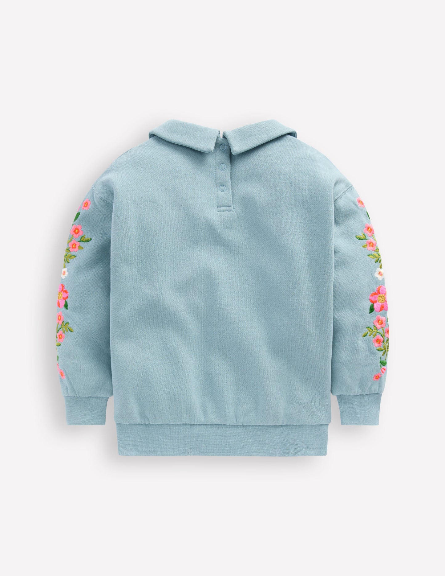 Embroidered Sweatshirt-Glacier Blue Embroidery