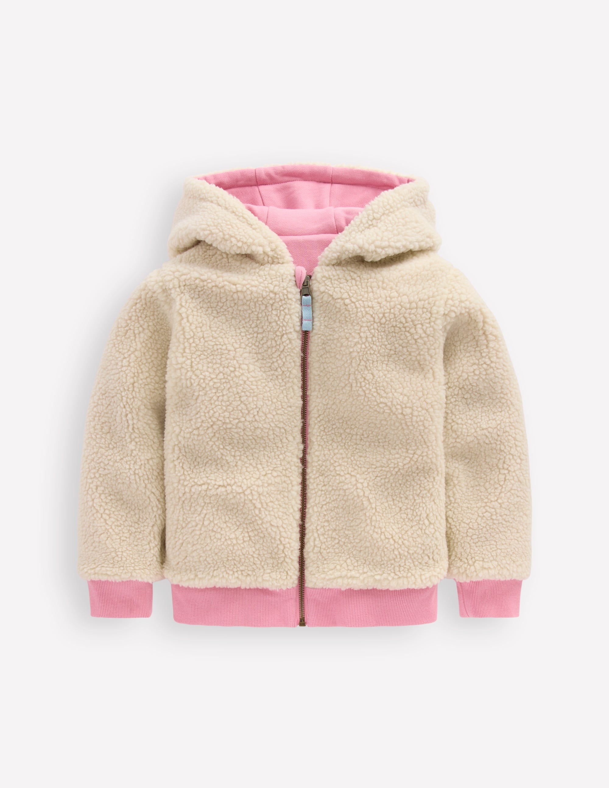 Reversible Borg Hoody-Vintage Mauve/Kingfisher Blue - Image 4
