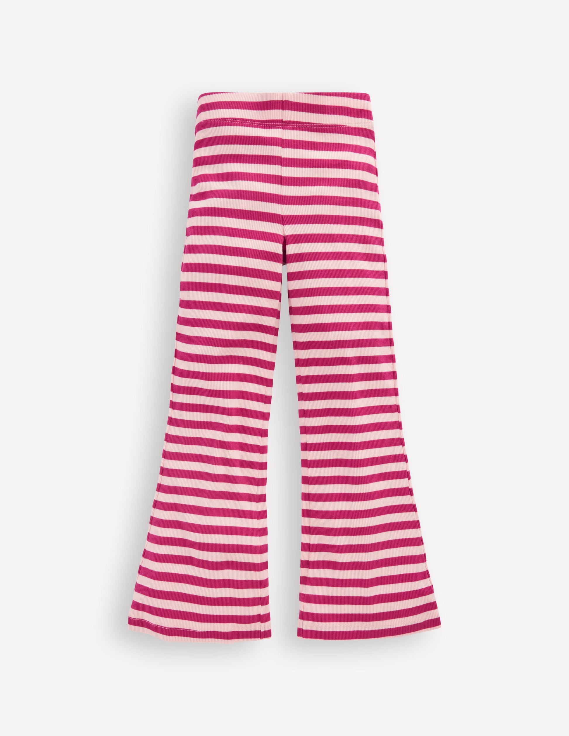 Ribbed Flare Leggings-Cherry Jam/Chalk Pink Stripe-1