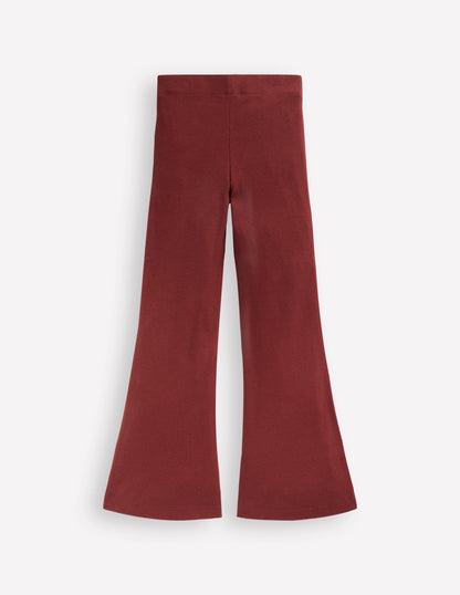 Ribbed Flare Leggings-Chestnut-2