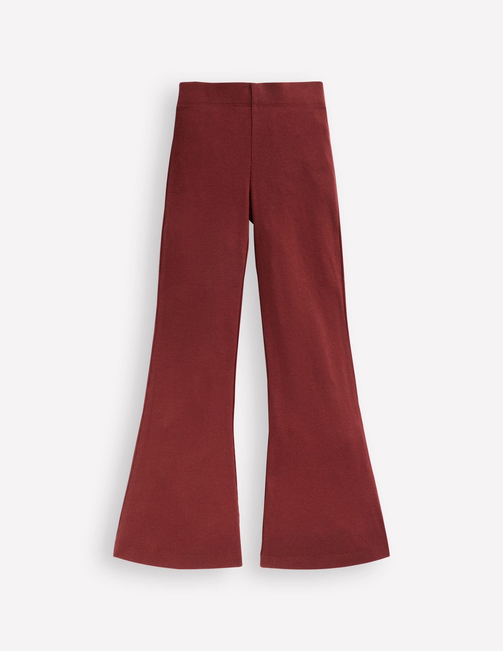 Ribbed Flare Leggings-Chestnut - Image 1
