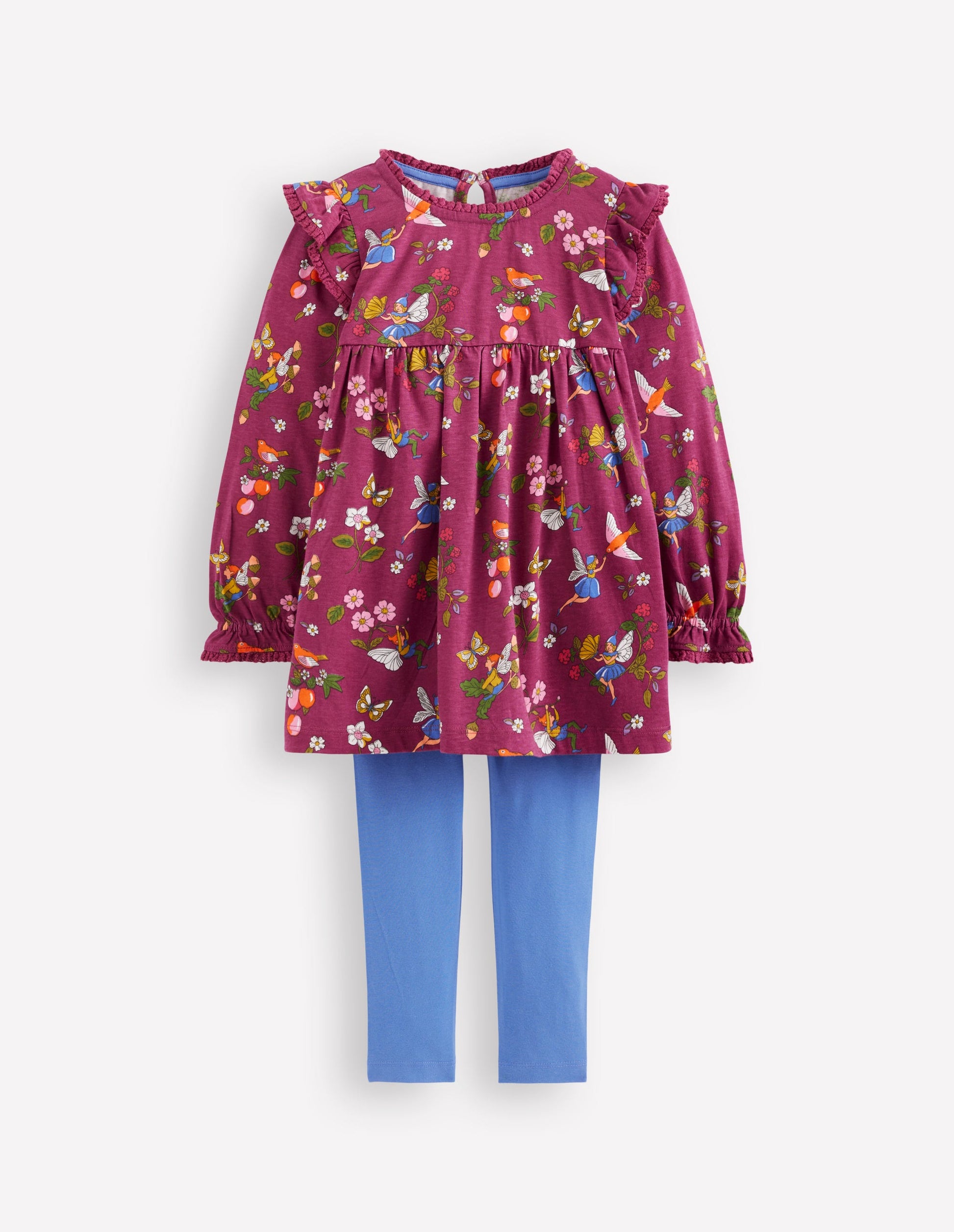 Printed Tunic Set-Burgundy Fairy-1