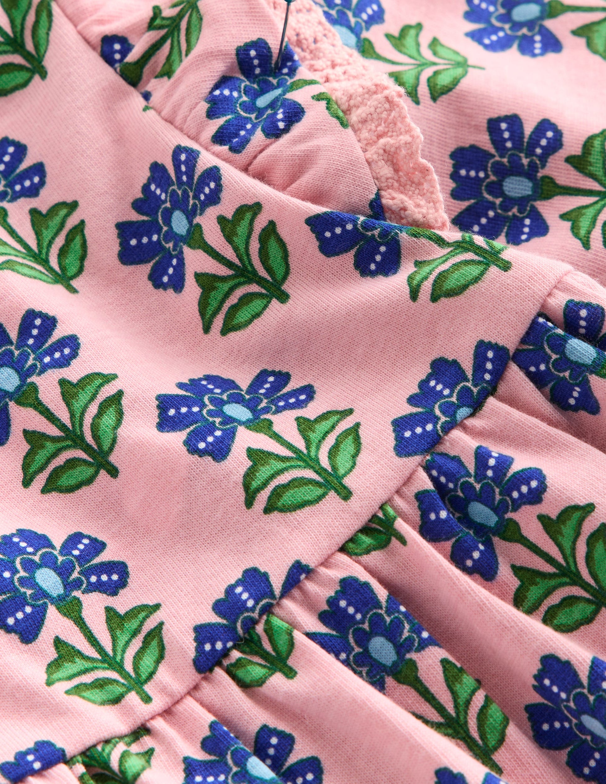 Printed Tunic Set-Vintage Pink Flower Stamp-3