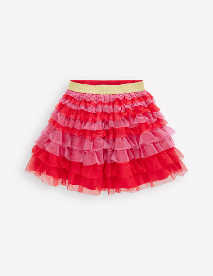 Tiered Tulle Skirt-Raspberry Pink-1