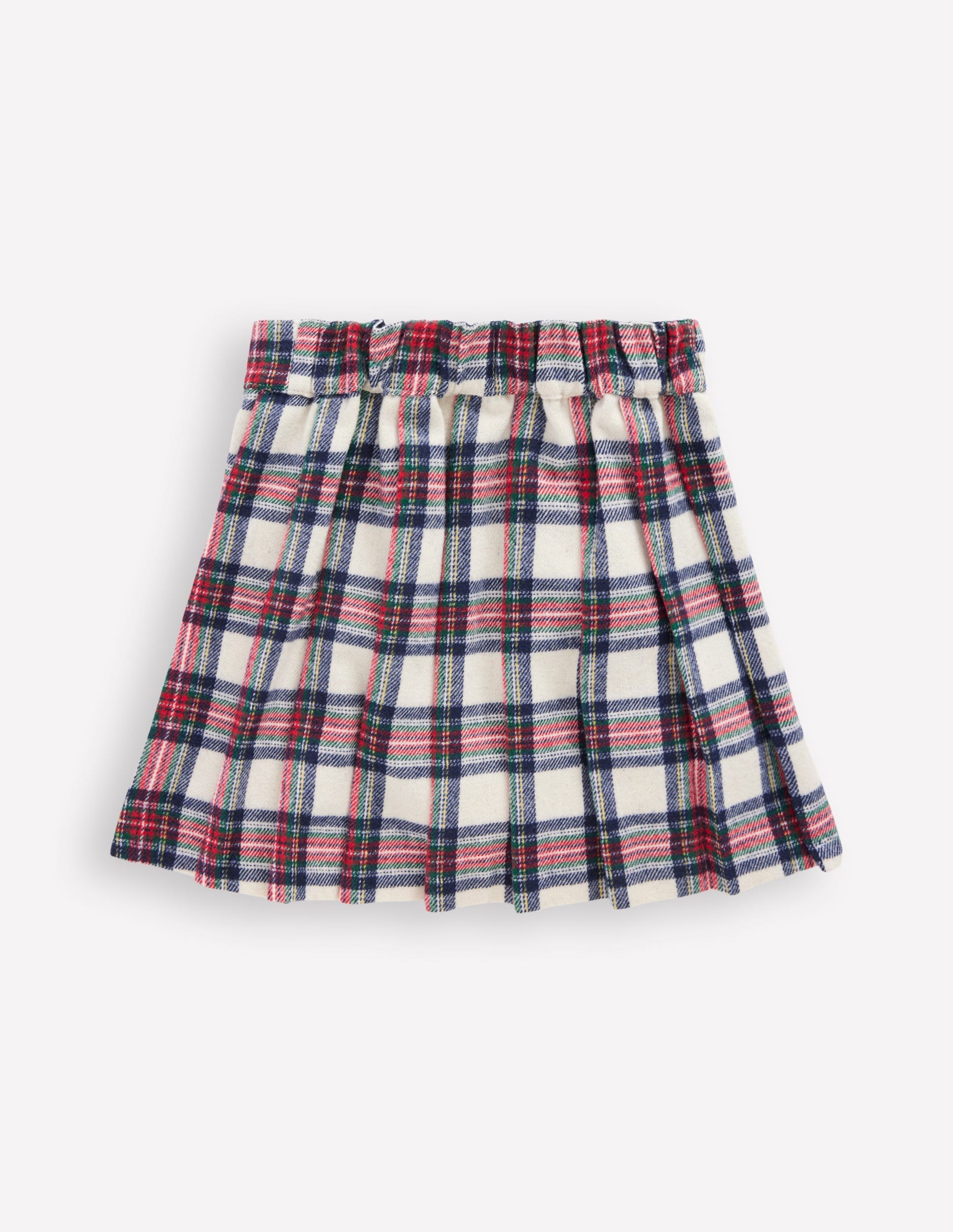 Fully Lined Button Kilt-Red and Soft Ivory Tartan-3