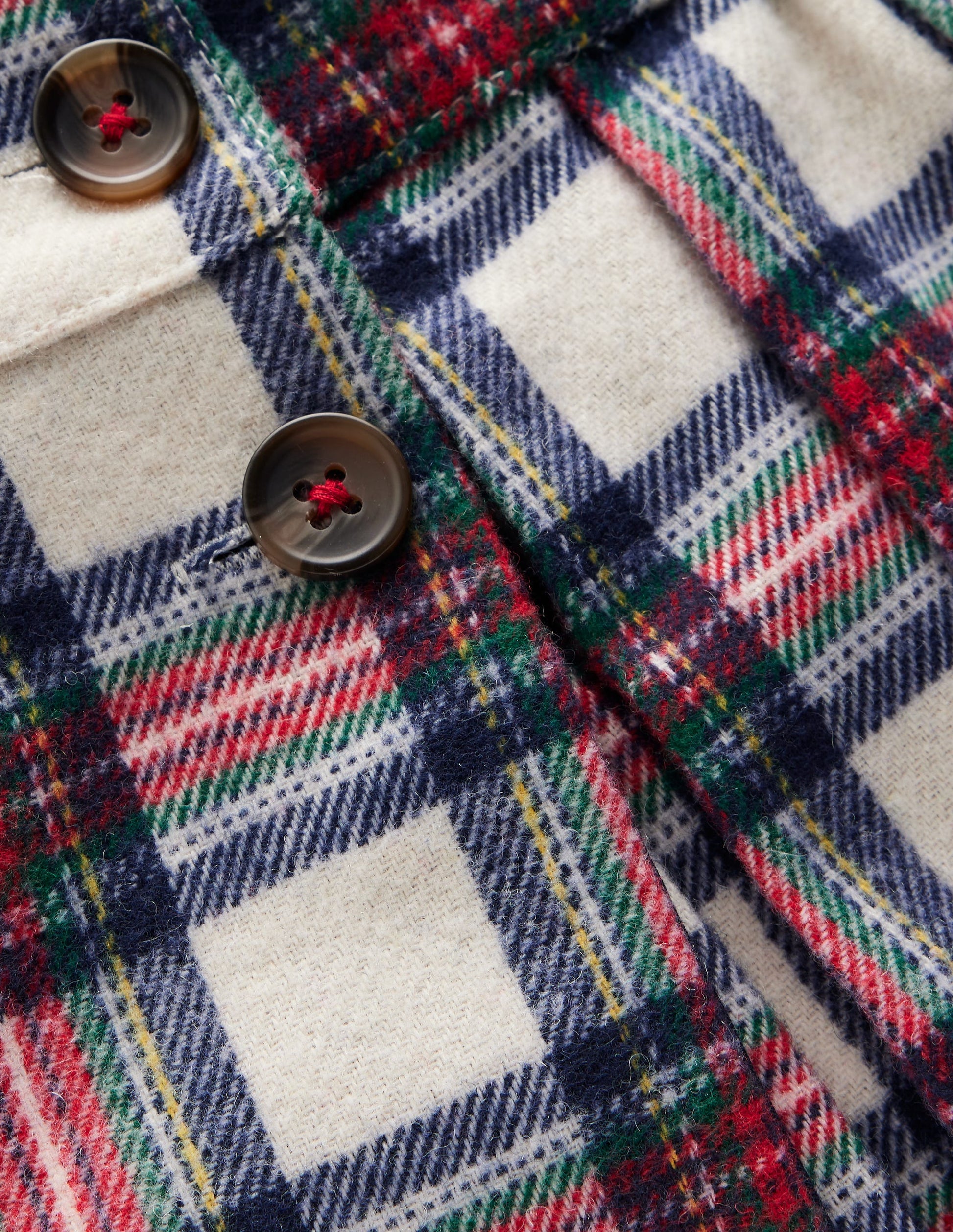 Fully Lined Button Kilt-Red and Soft Ivory Tartan-4