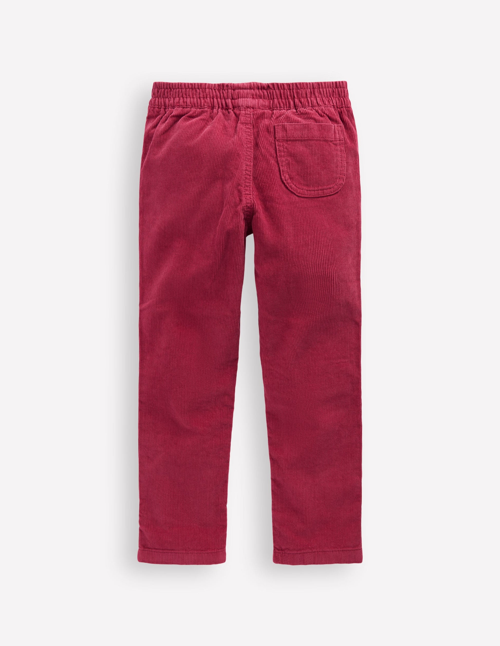 Cord Embroidered Pull-On Pants-Red Bud-2