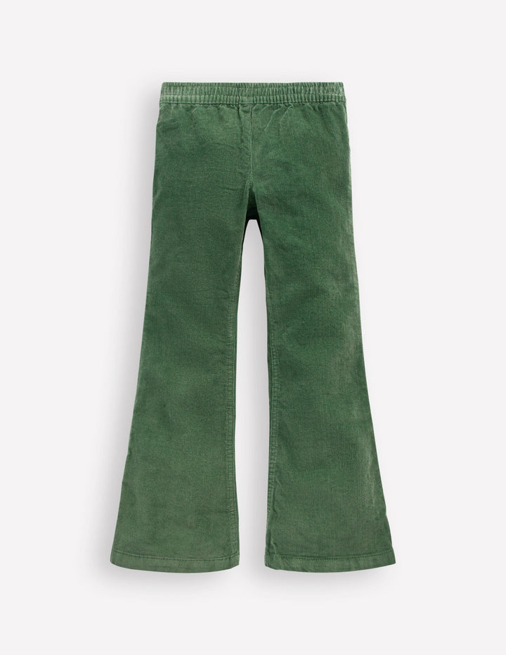 Flared Cord Legging-Green