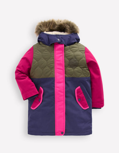 Joni Quilted Parka Coat-Multi-1