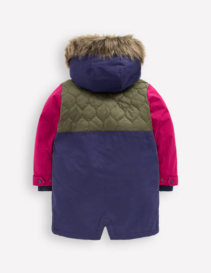 Joni Quilted Parka Coat-Multi-2