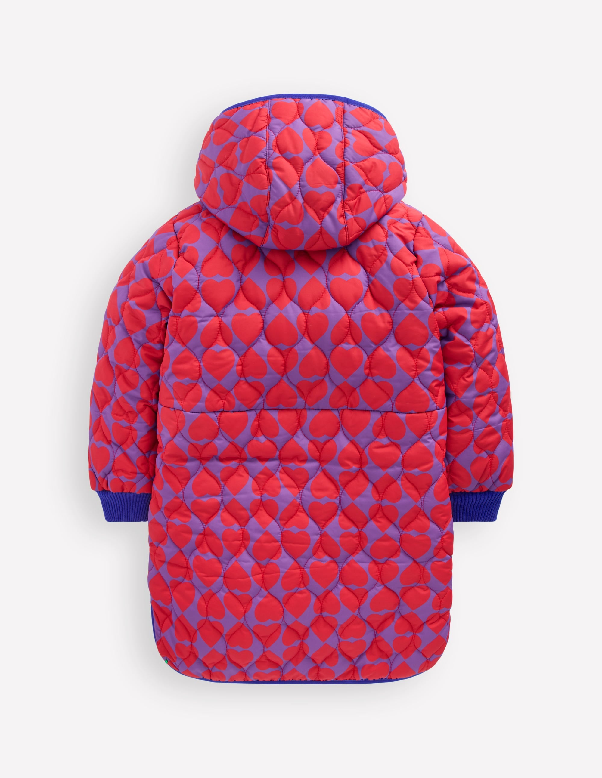 Cosy Longline Coat - Purple Heart Print | Boden USA