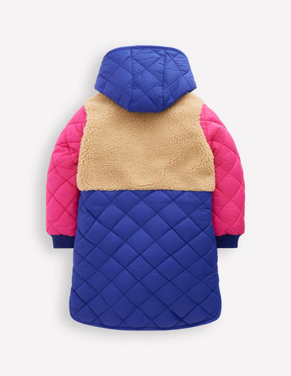 Cosy Longline Coat-Multi Colourblock-2