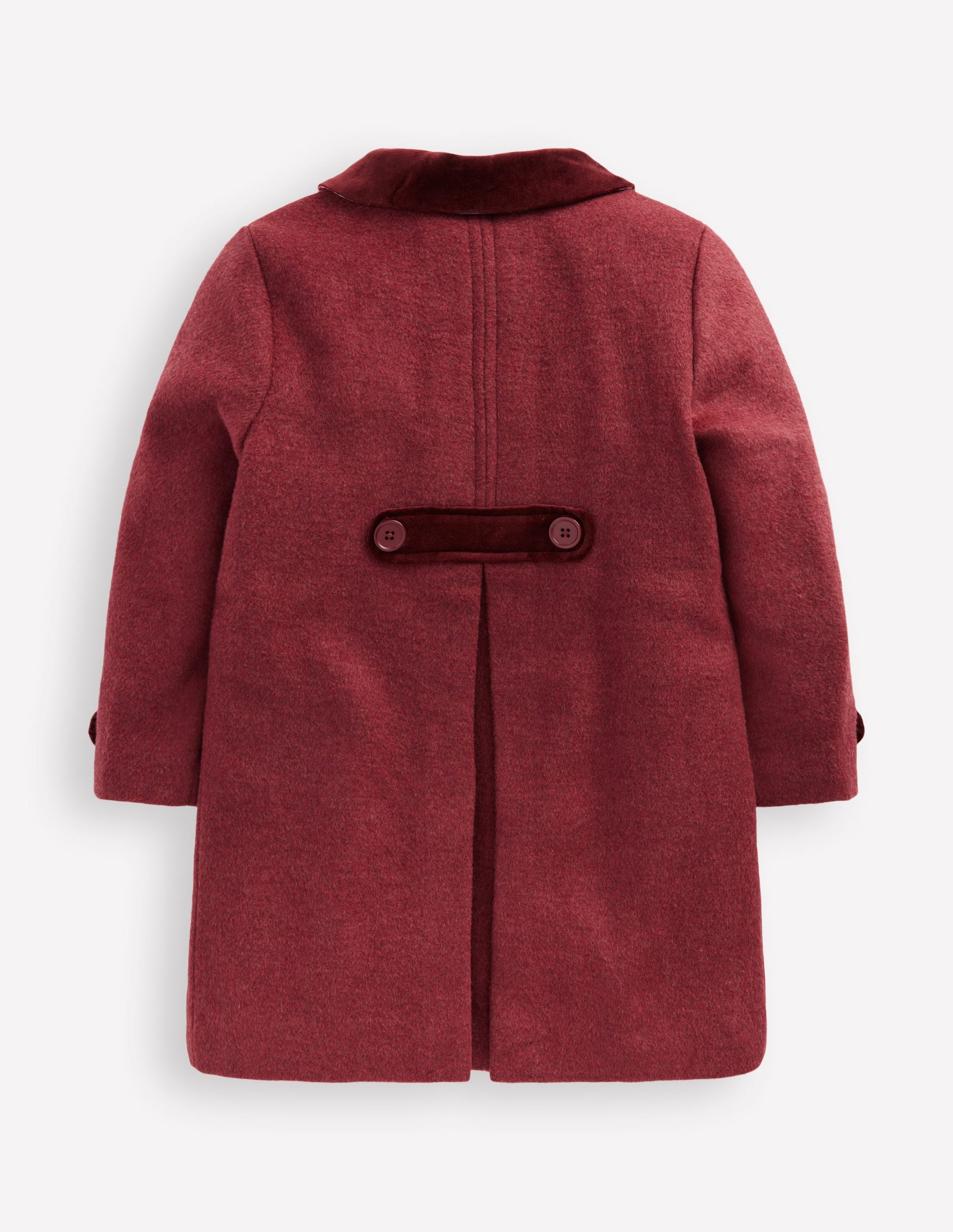 Wool Blend Coat-Chestnut Swan Embroidery-2