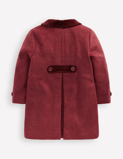 Wool Blend Coat-Chestnut Swan Embroidery-2