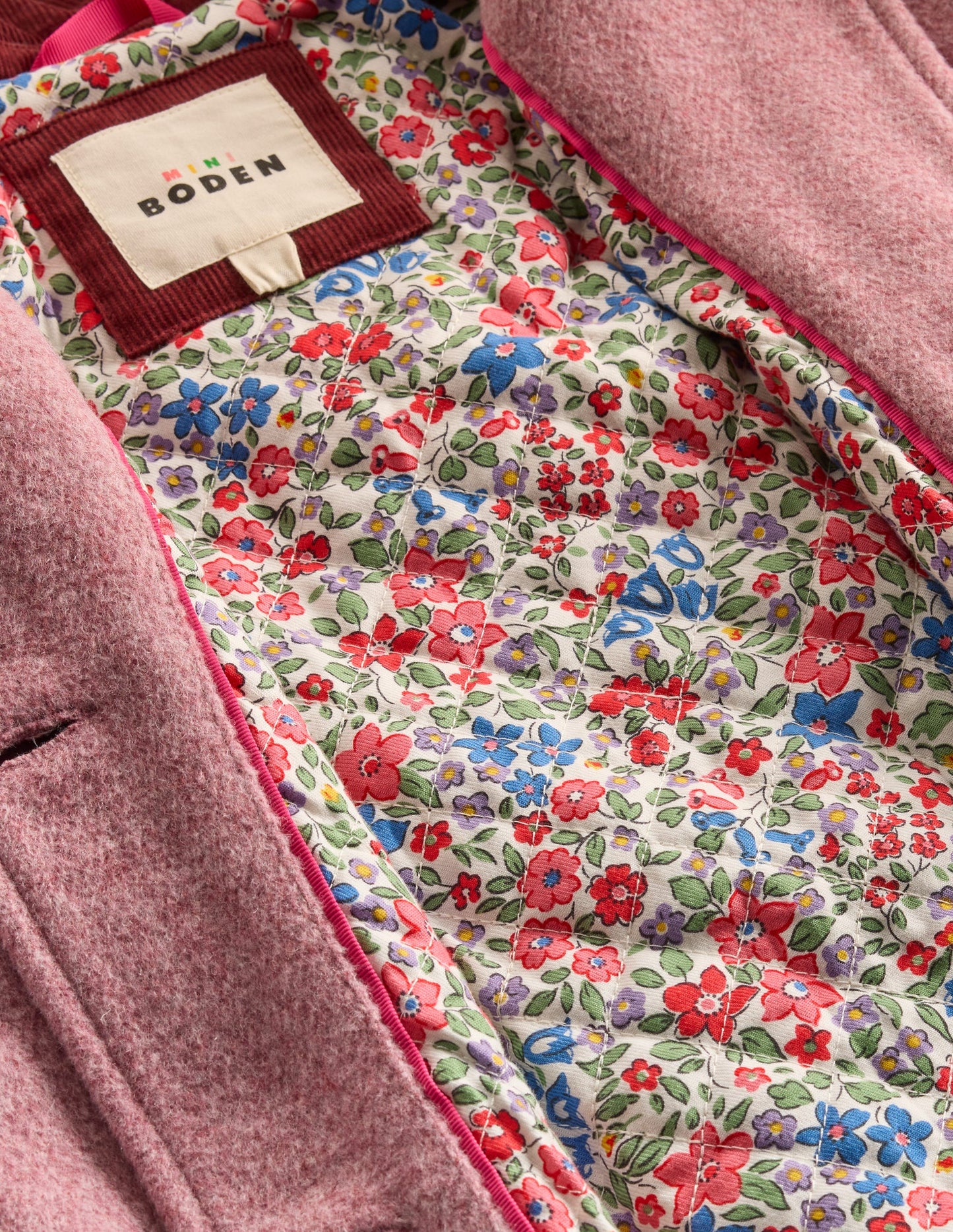 Wool Blend Coat-Pink Haze Bows